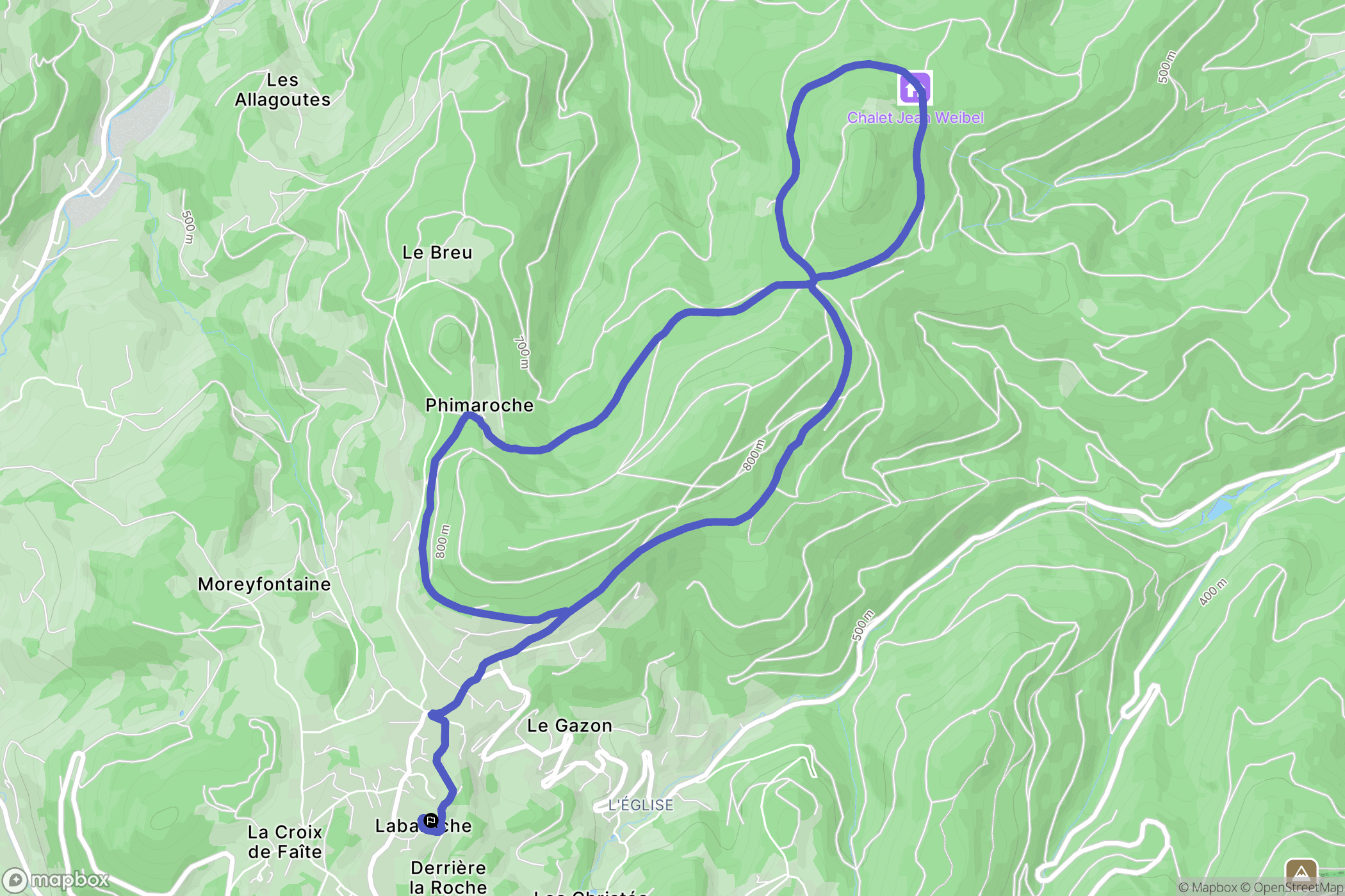 Labaroche : carte du parcours de randonnée - France