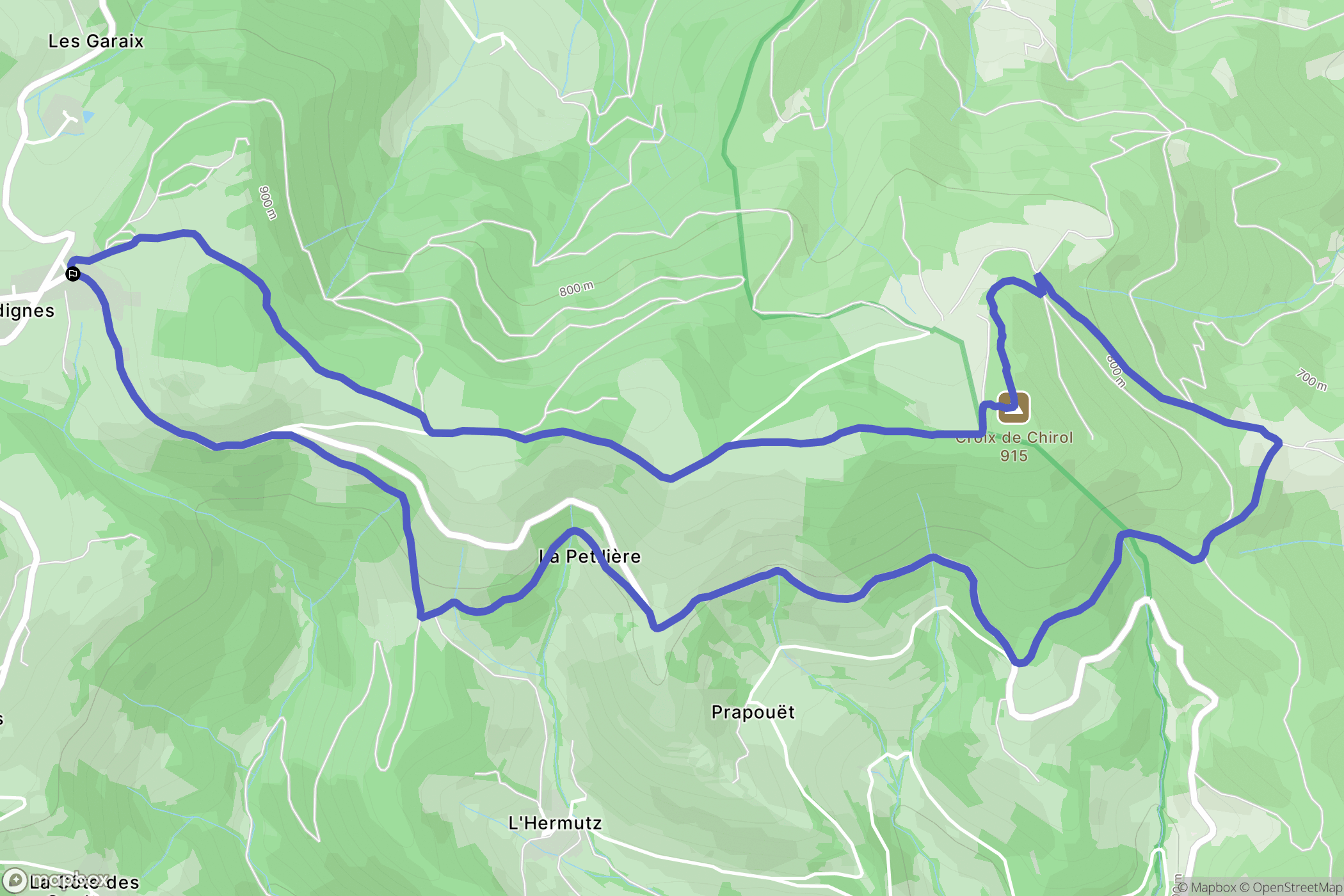 Burdignes : carte du parcours de randonnée - France