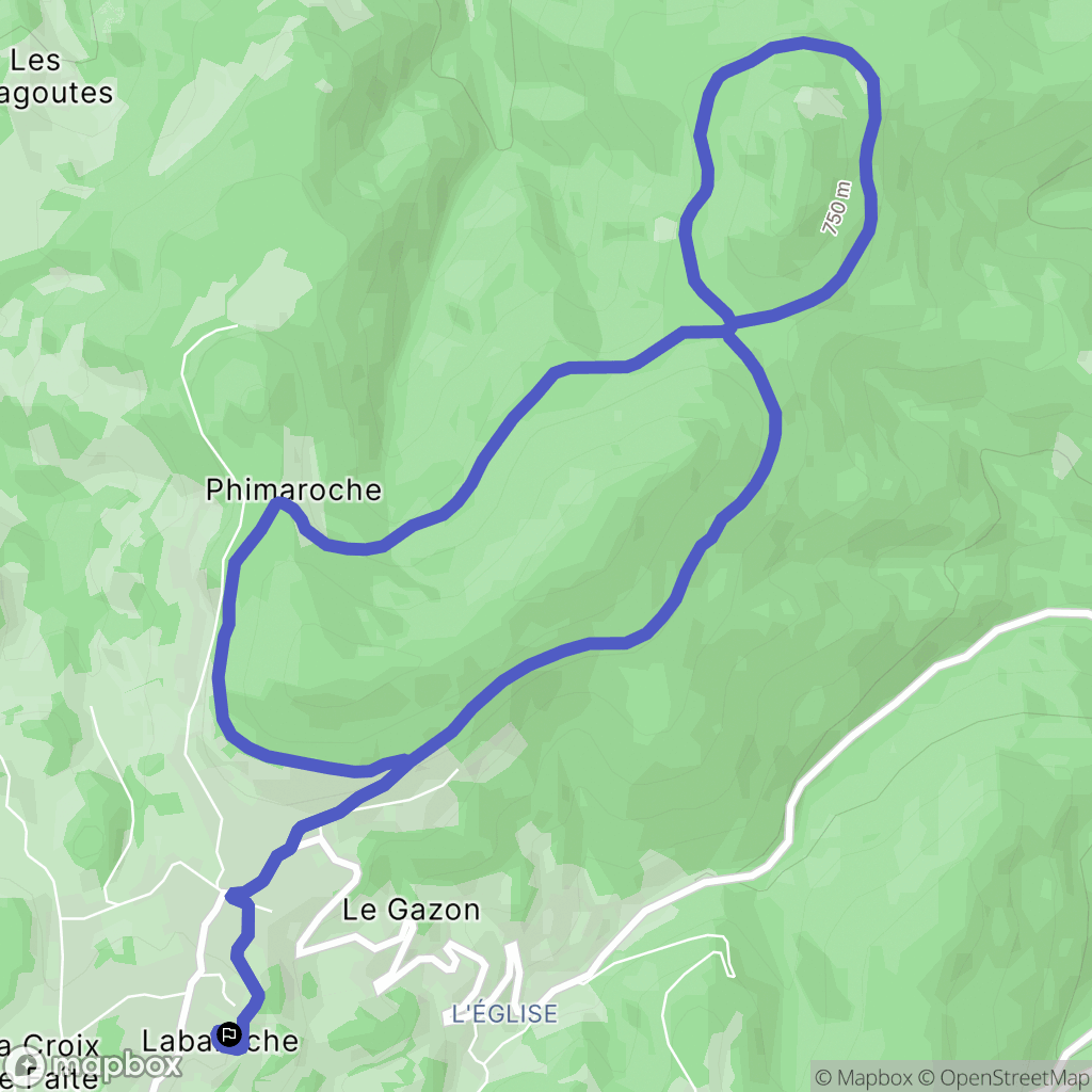 Labaroche : carte du parcours de randonnée - France
