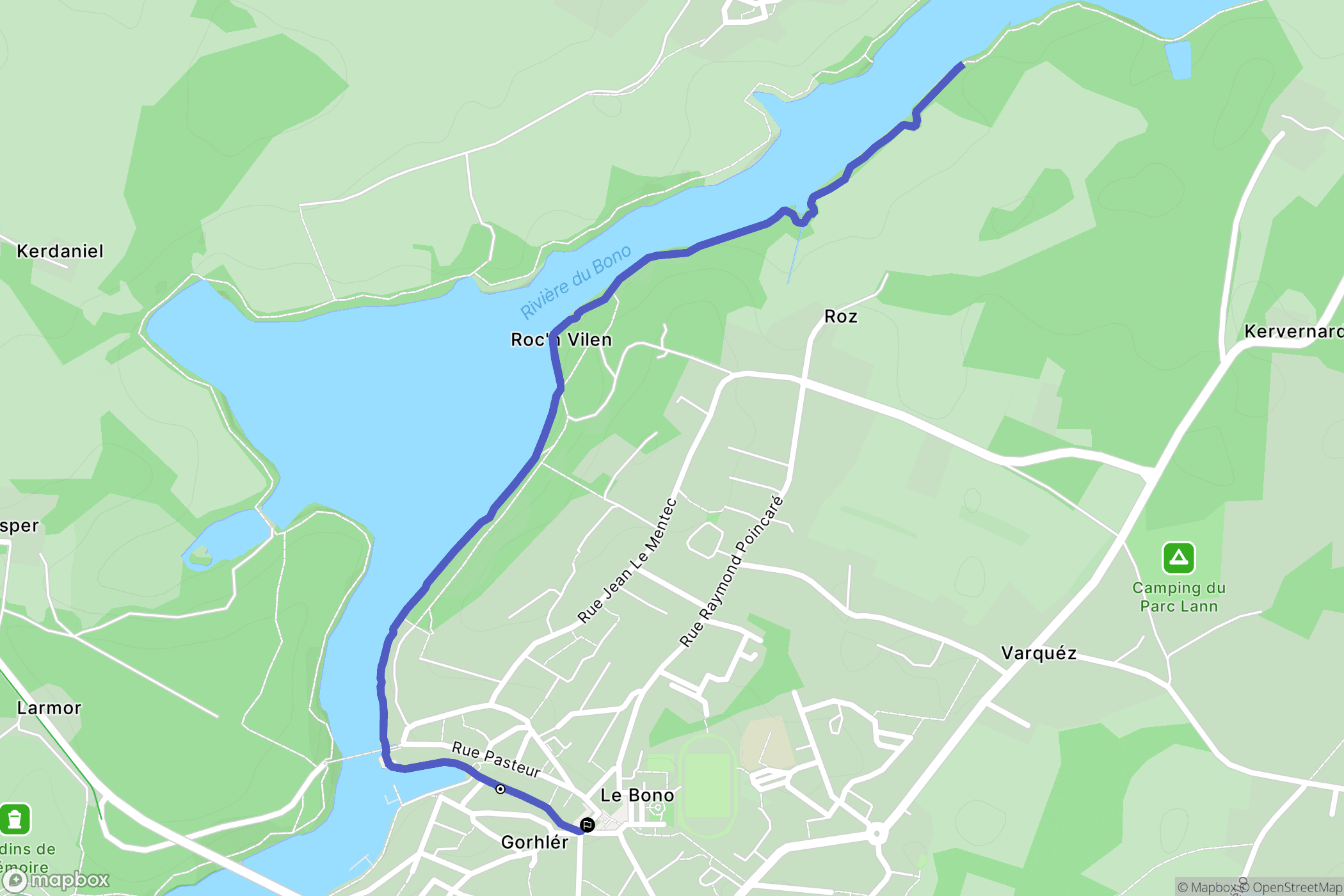 Le Bono : carte du parcours de randonnée - France