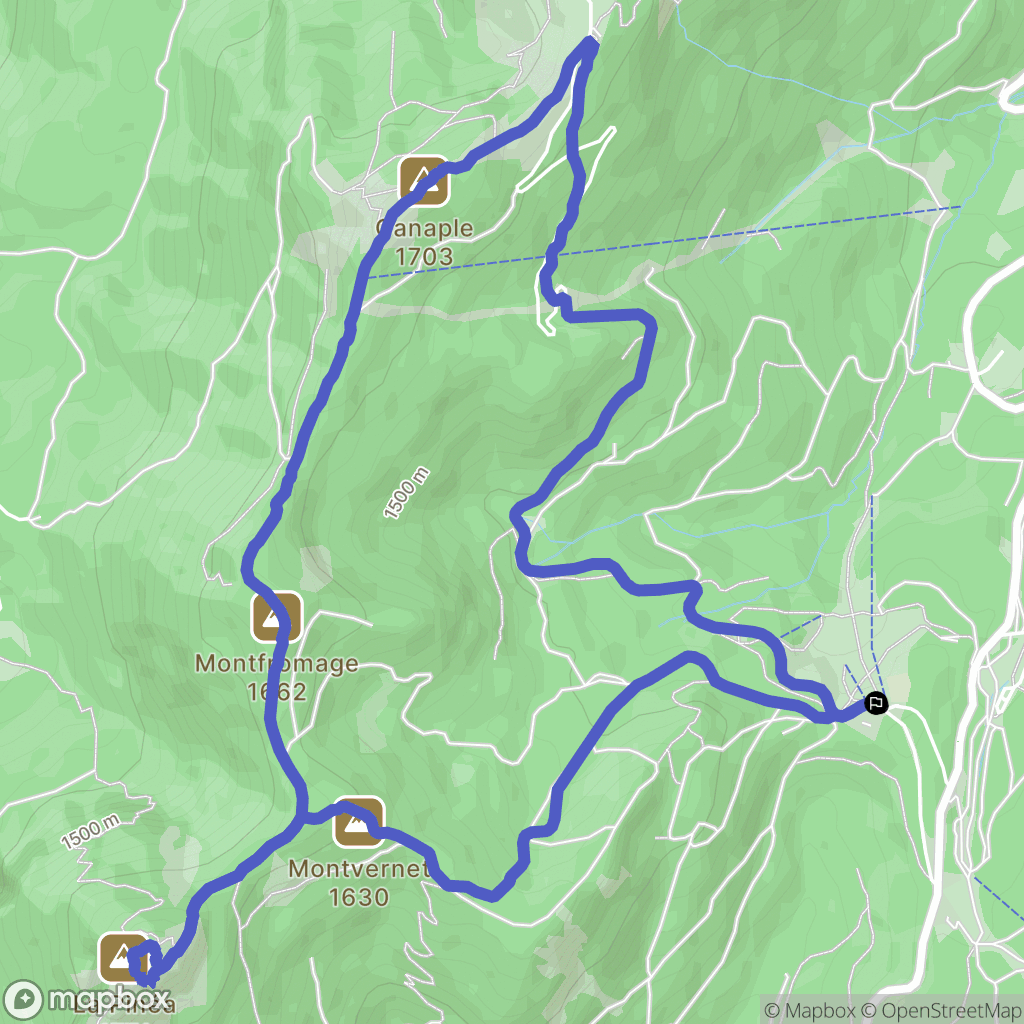 Sarcenas : carte du parcours de randonnée - France