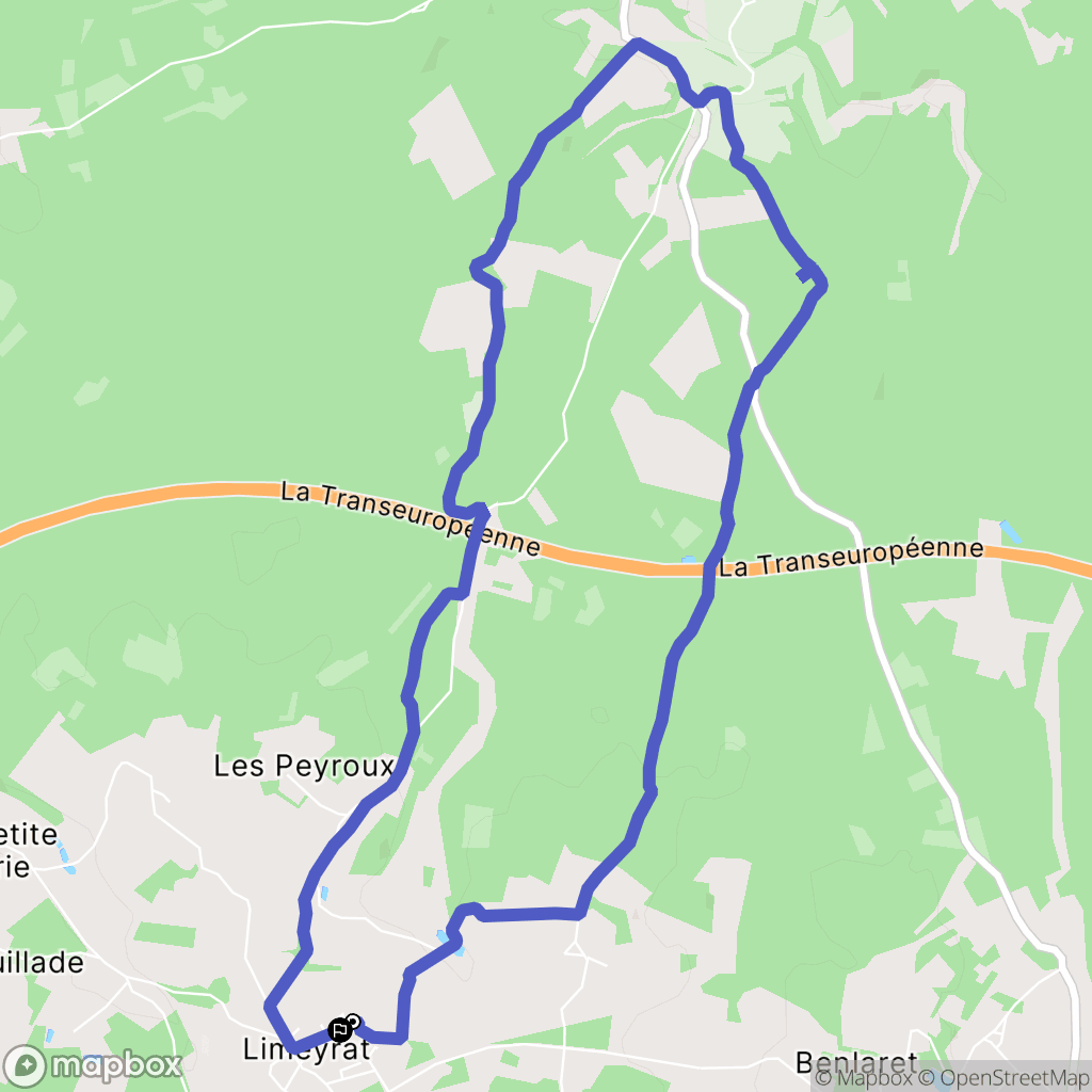 Limeyrat : carte du parcours de randonnée - France