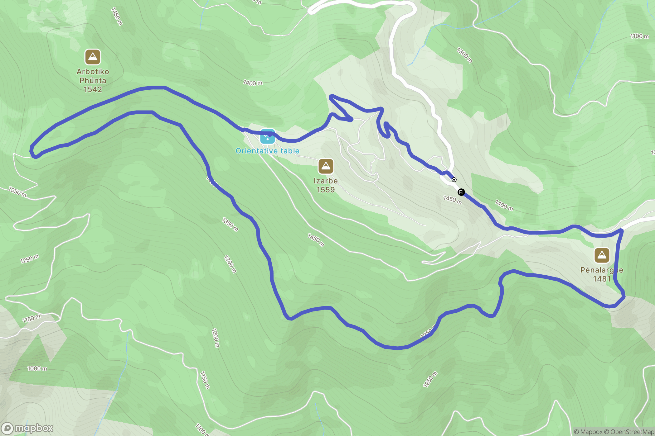 Lanne-en-Barétous : carte du parcours de randonnée - France