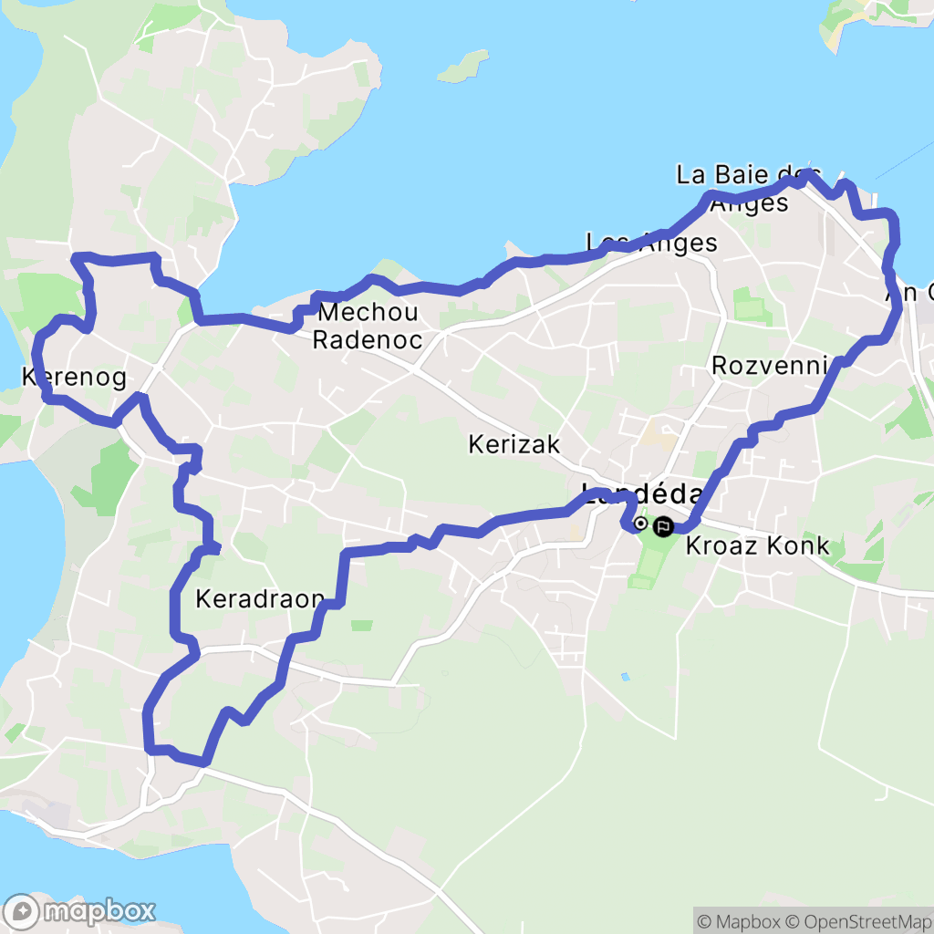Landéda : carte du parcours de randonnée - France