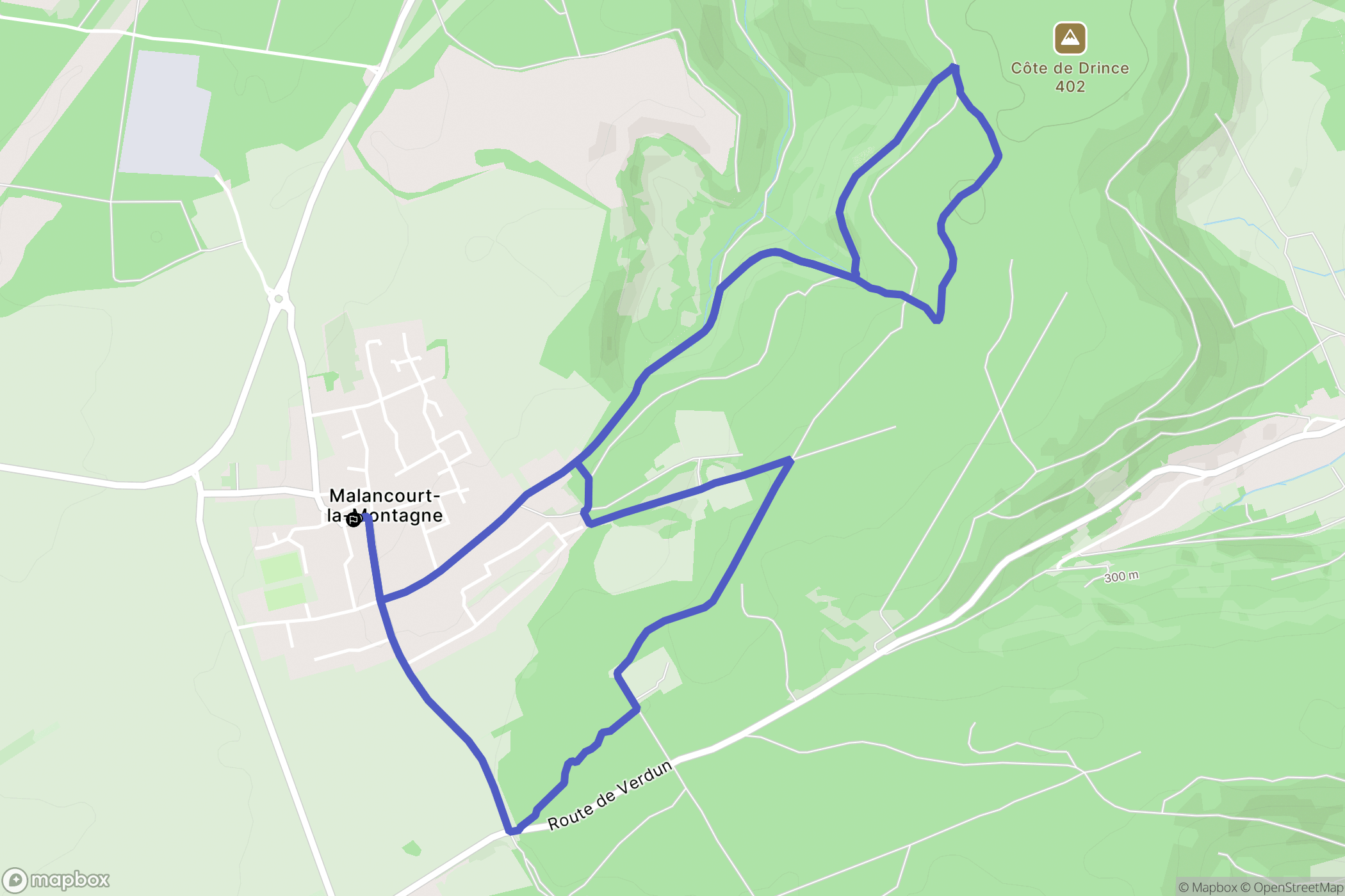Amnéville : carte du parcours de randonnée - France