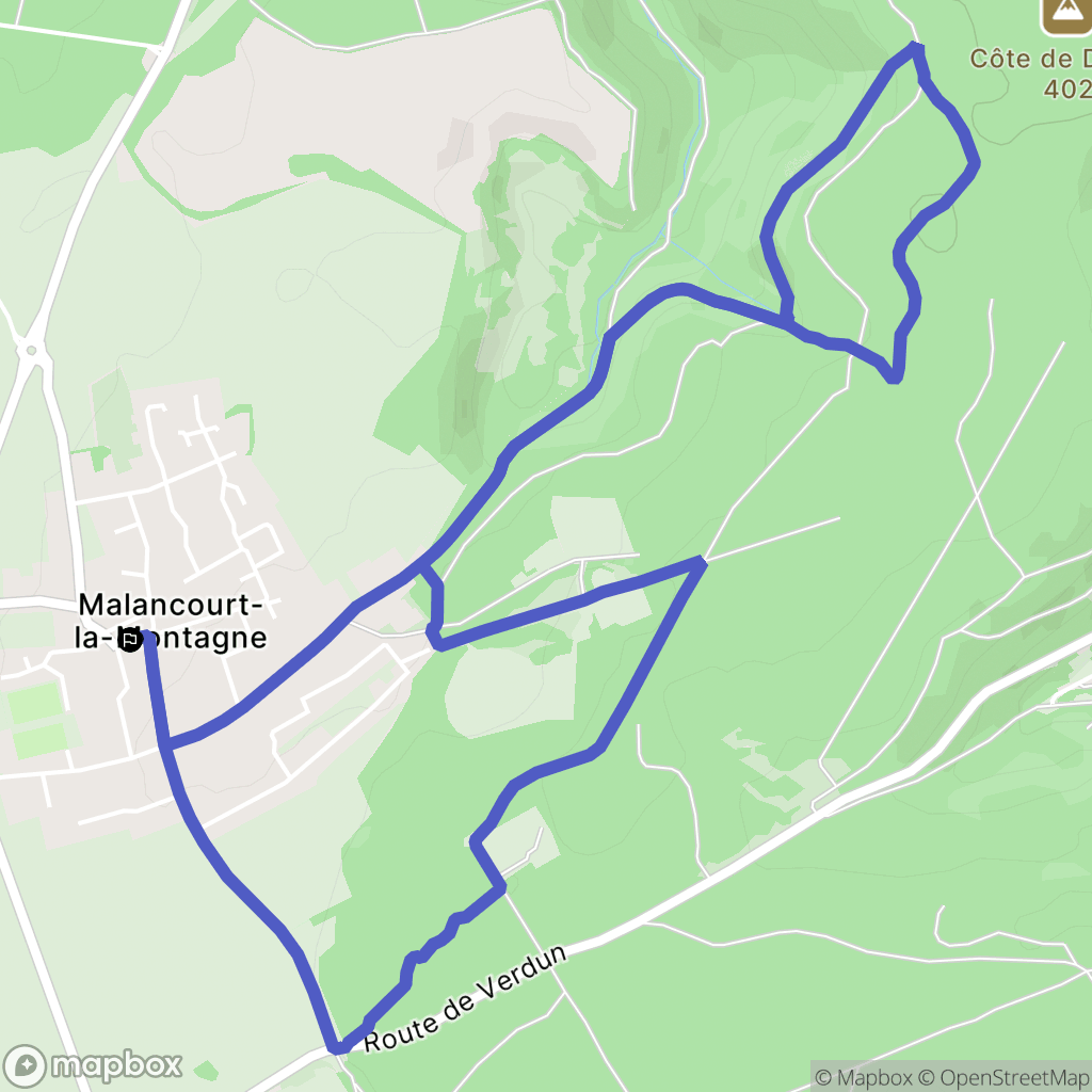 Amnéville : carte du parcours de randonnée - France
