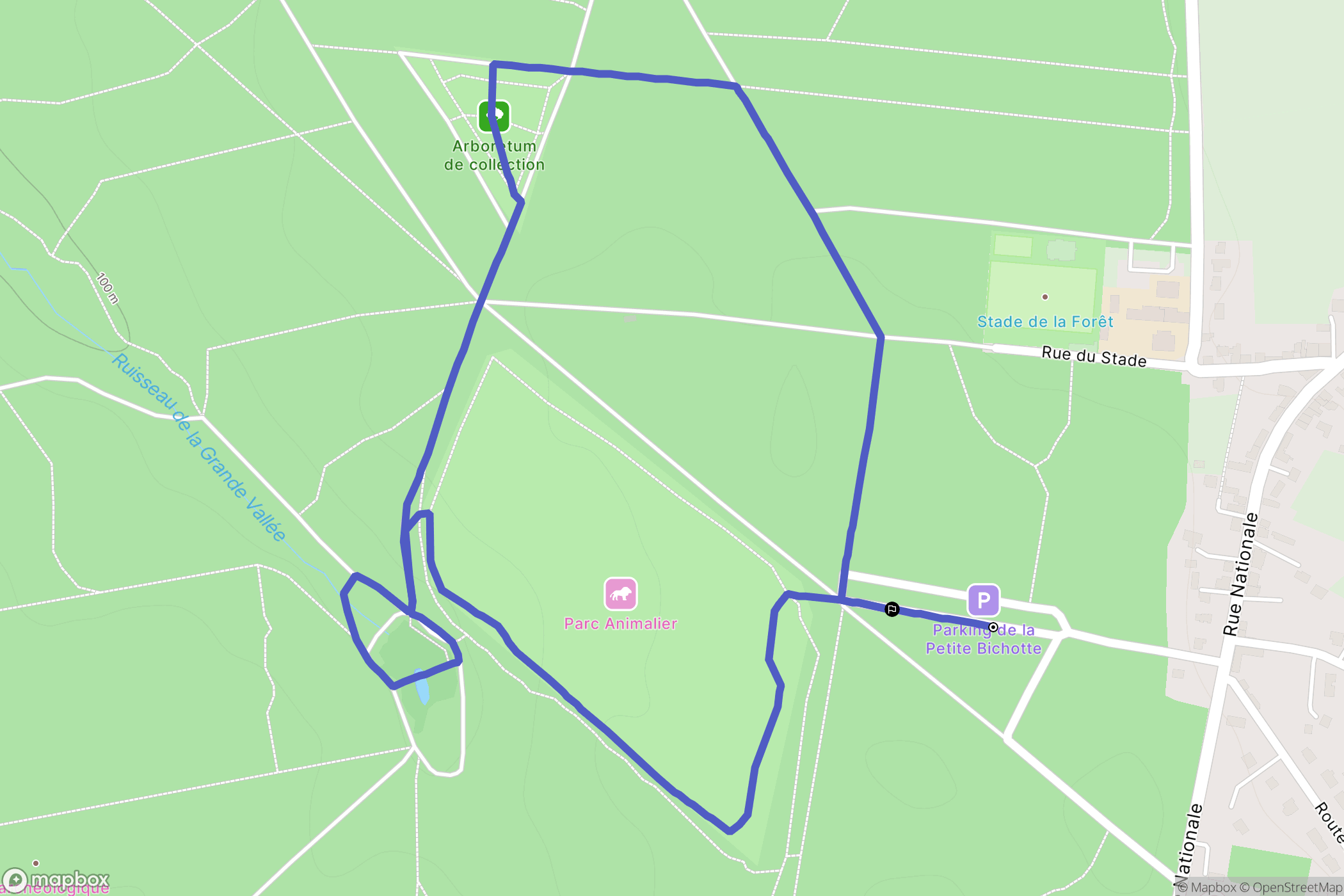 Grimbosq : carte du parcours de randonnée - France