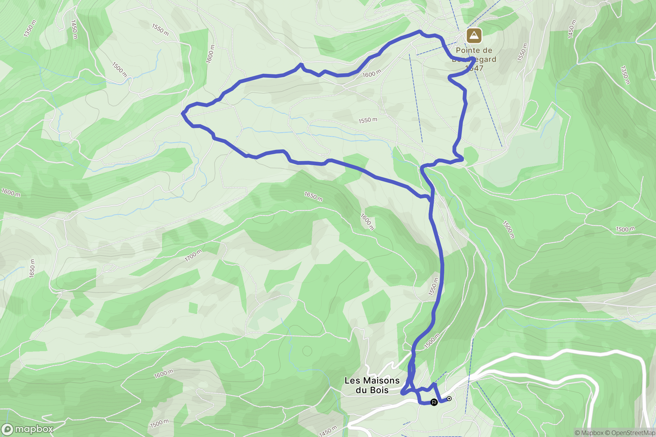Manigod : carte du parcours de randonnée - France