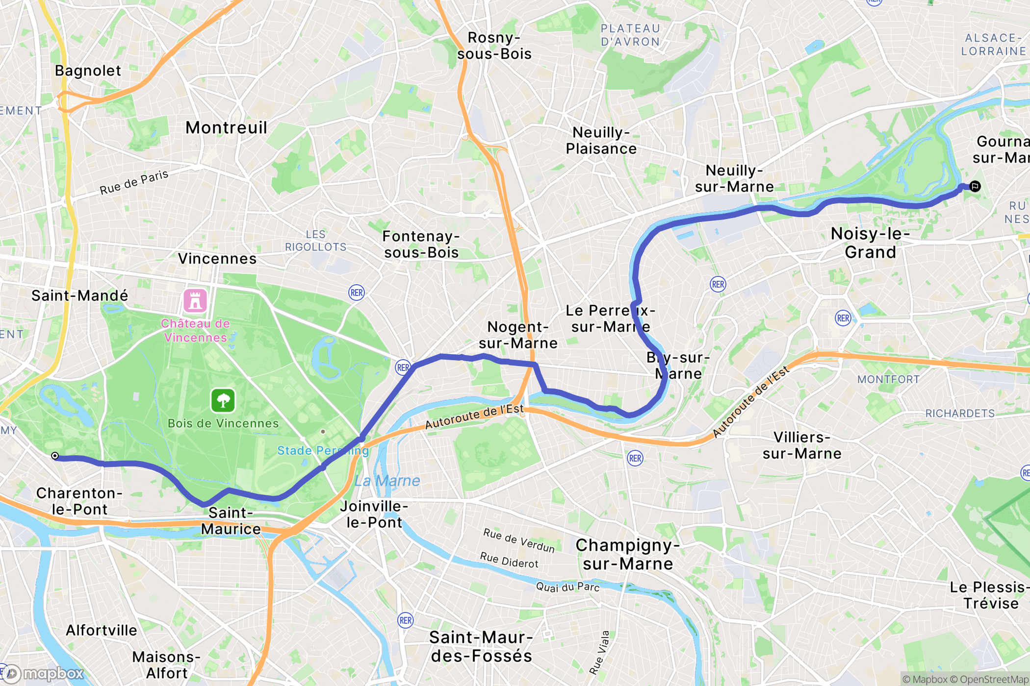 Paris : carte du parcours de randonnée - France