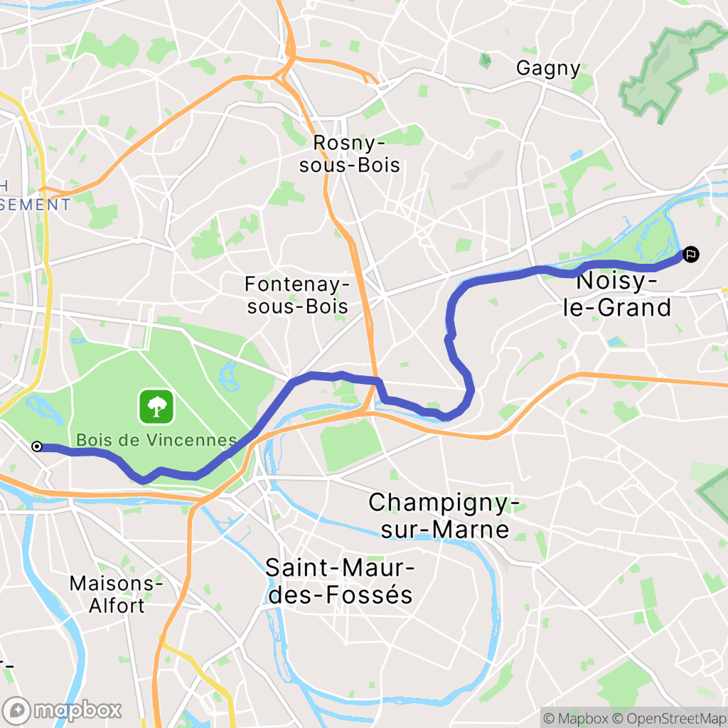 Paris : carte du parcours de randonnée - France