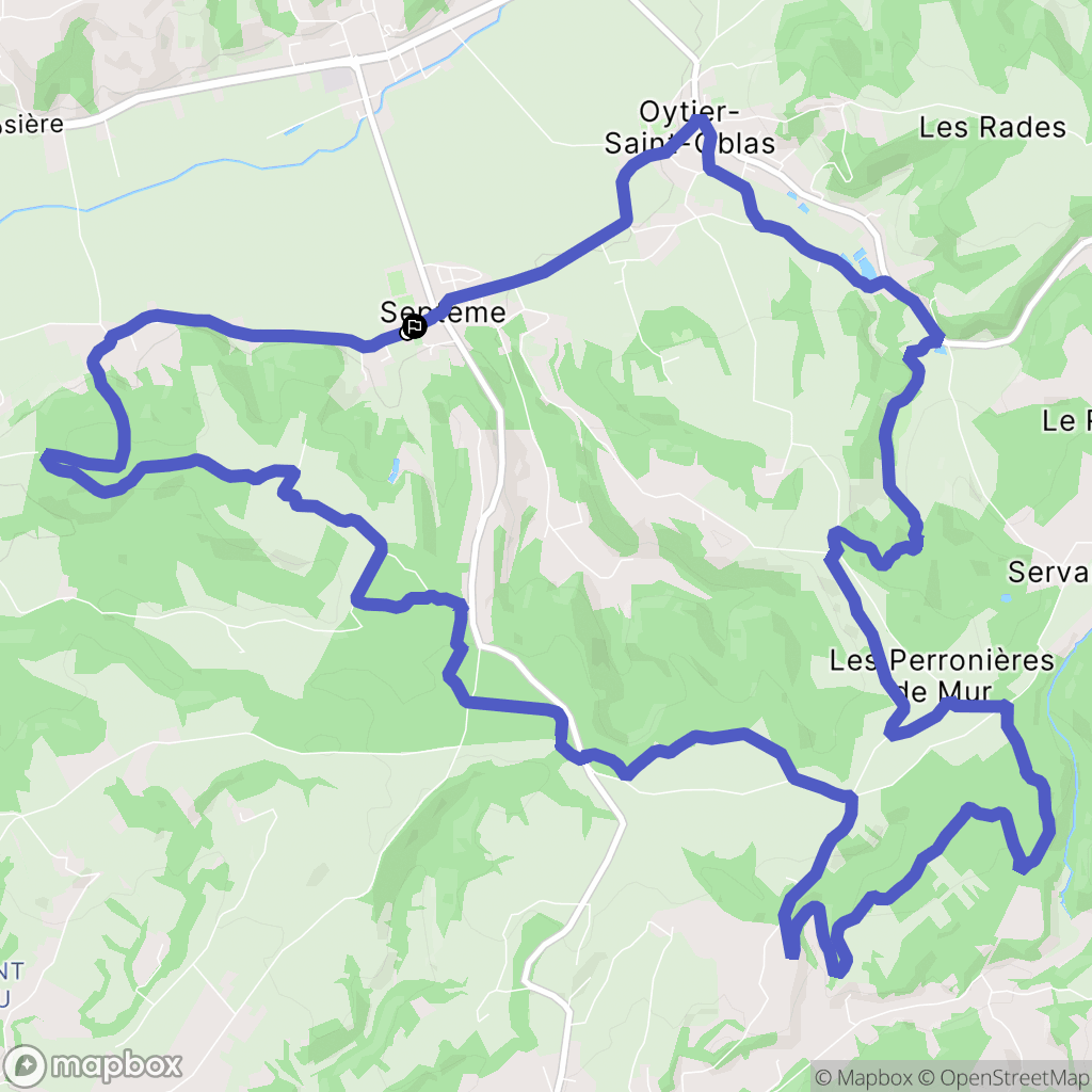 Septème : carte du parcours de randonnée - France