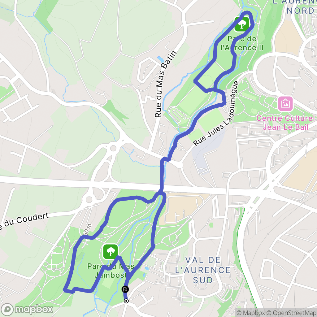 Limoges : carte du parcours de randonnée - France