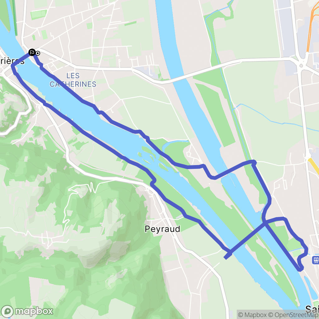 Sablons : carte du parcours de randonnée - France