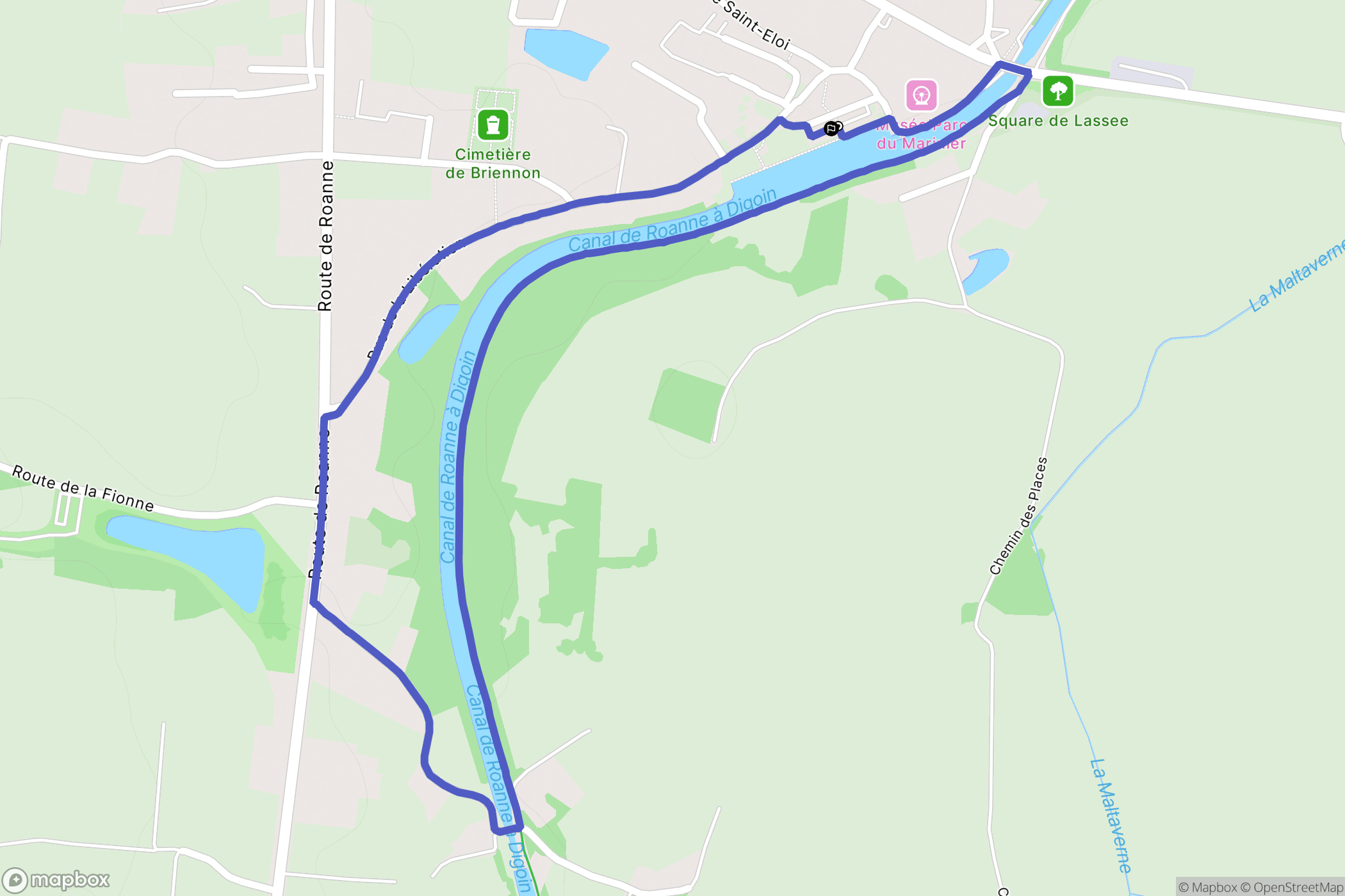 Briennon : carte du parcours de randonnée - France