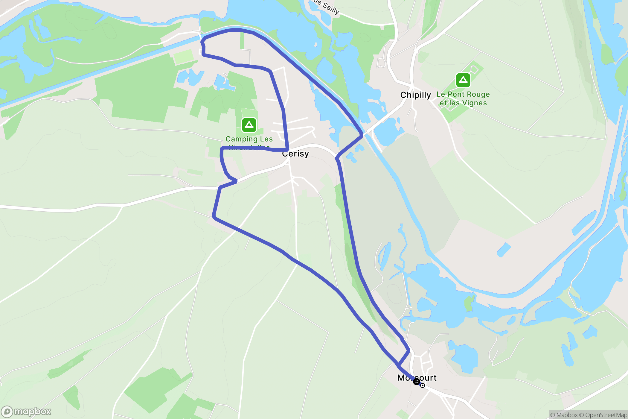 Morcourt : carte du parcours de randonnée - France