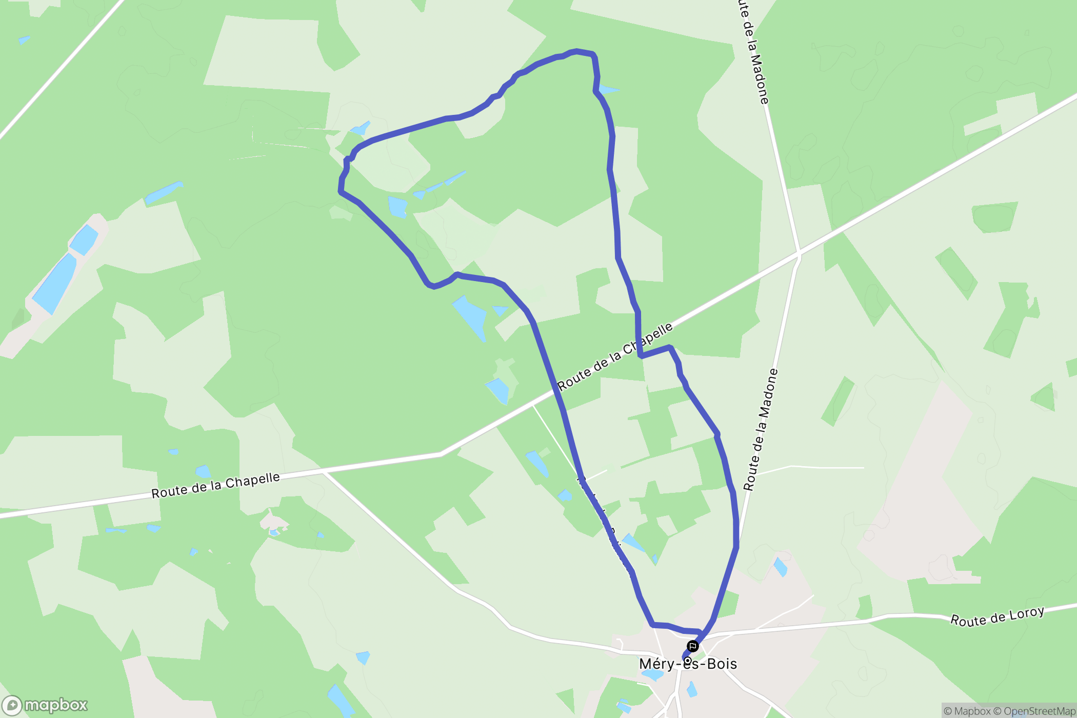 Méry-és-Bois : carte du parcours de randonnée - France