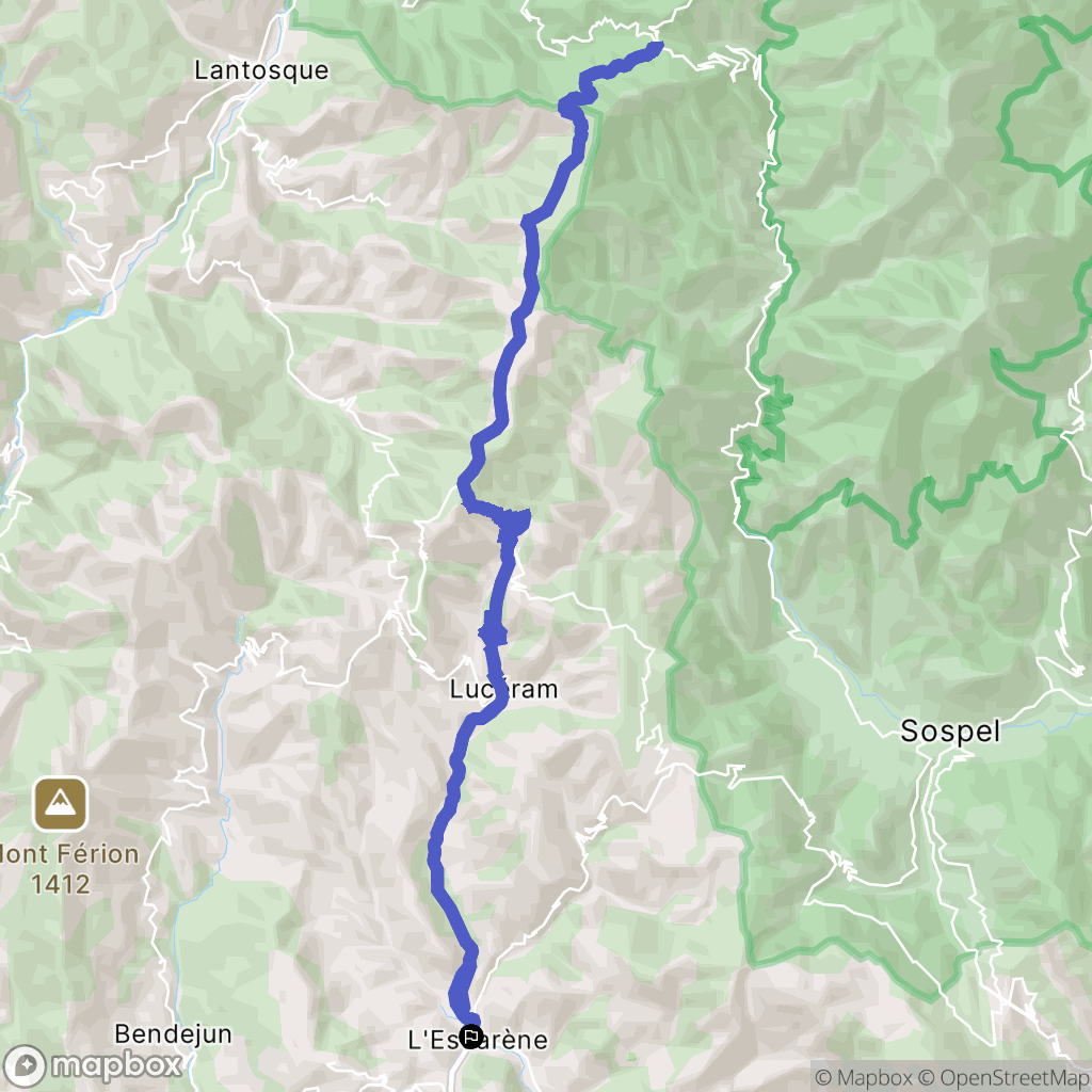 L'Escarène : carte du parcours de randonnée - France