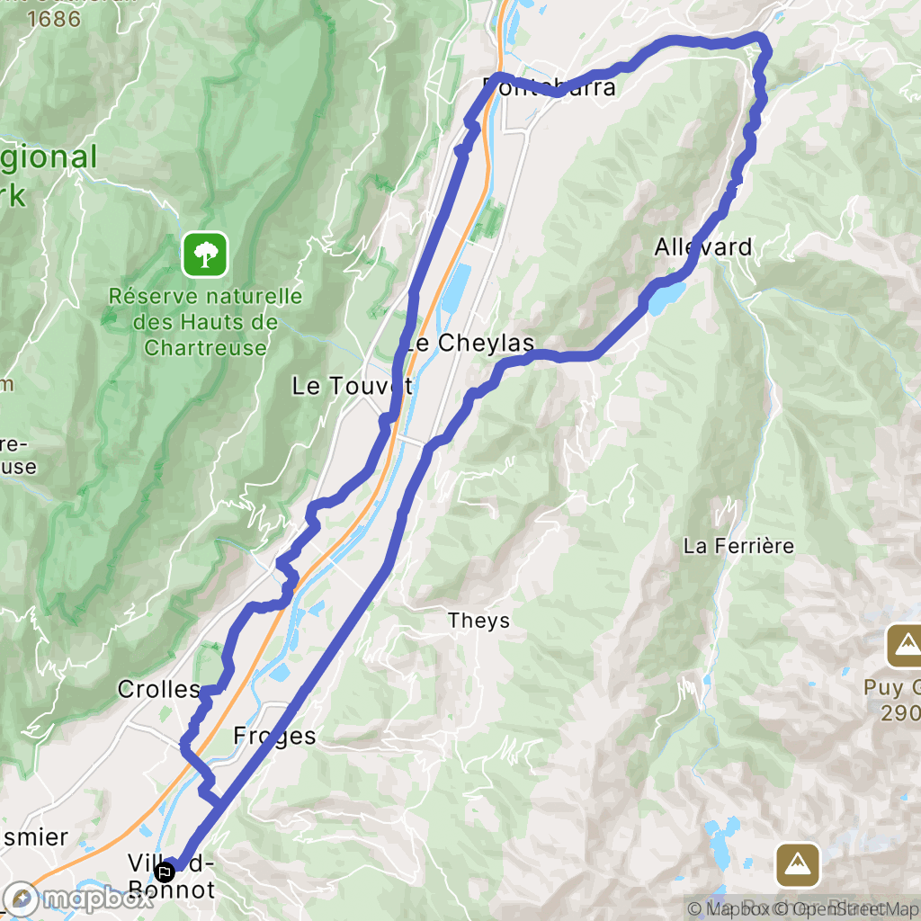 Villard-Bonnot : carte du parcours de randonnée - France