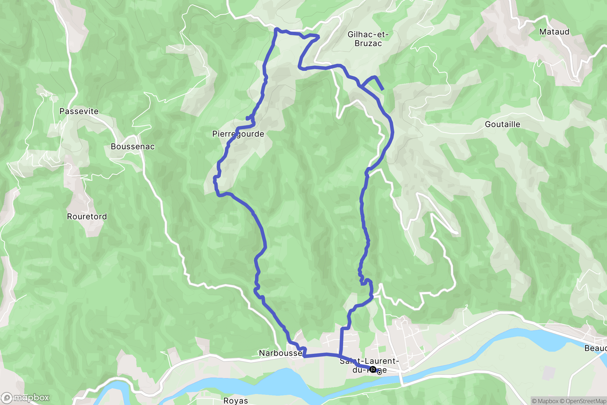 Saint-Laurent-du-Pape : carte du parcours de randonnée - France