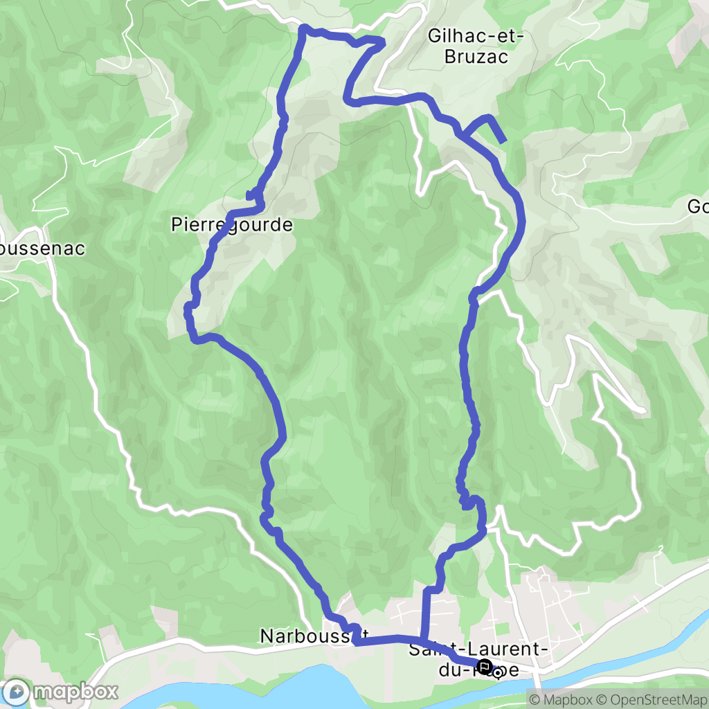 Saint-Laurent-du-Pape : carte du parcours de randonnée - France