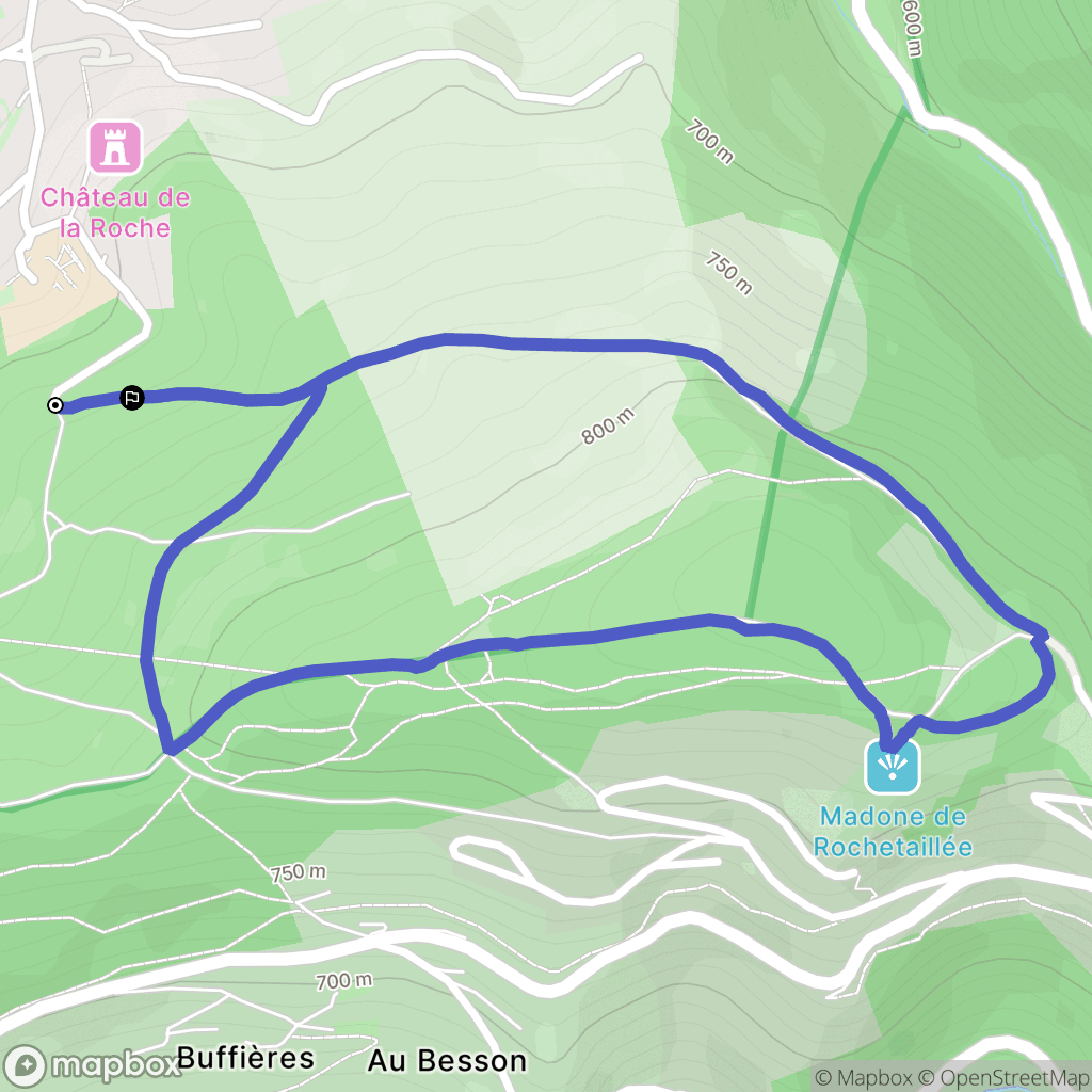Saint-Étienne : carte du parcours de randonnée - France
