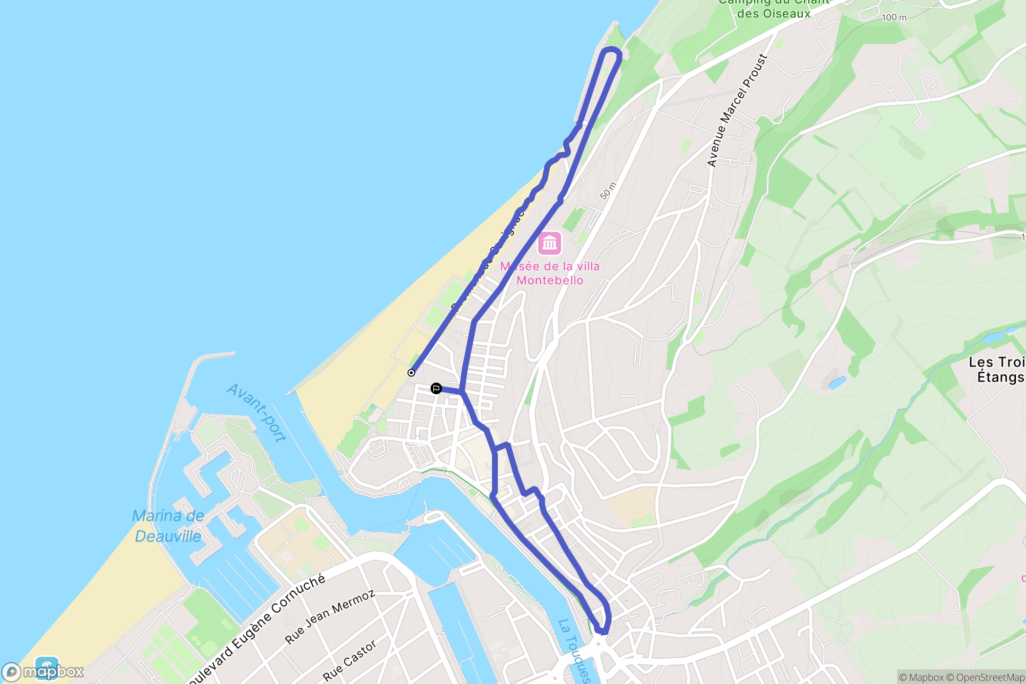 Trouville-sur-Mer : carte du parcours de randonnée - France