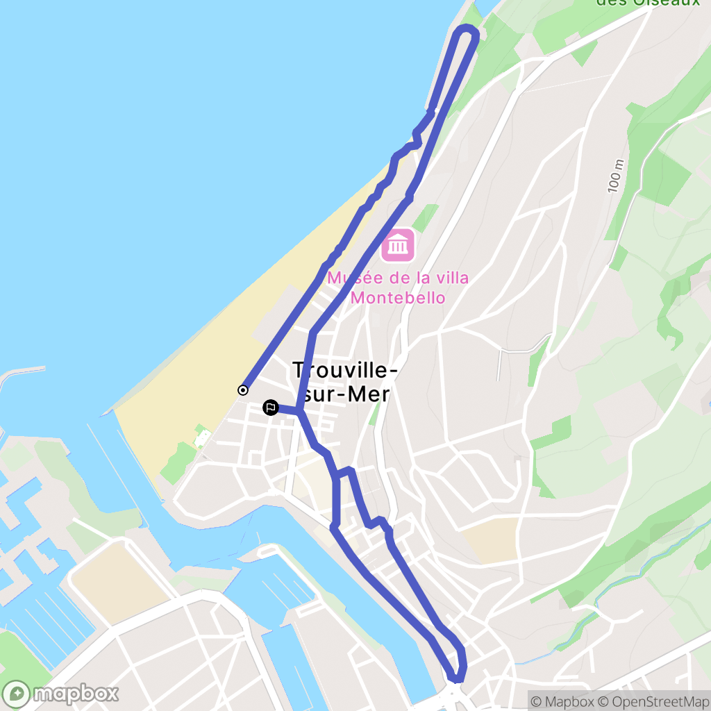 Trouville-sur-Mer : carte du parcours de randonnée - France