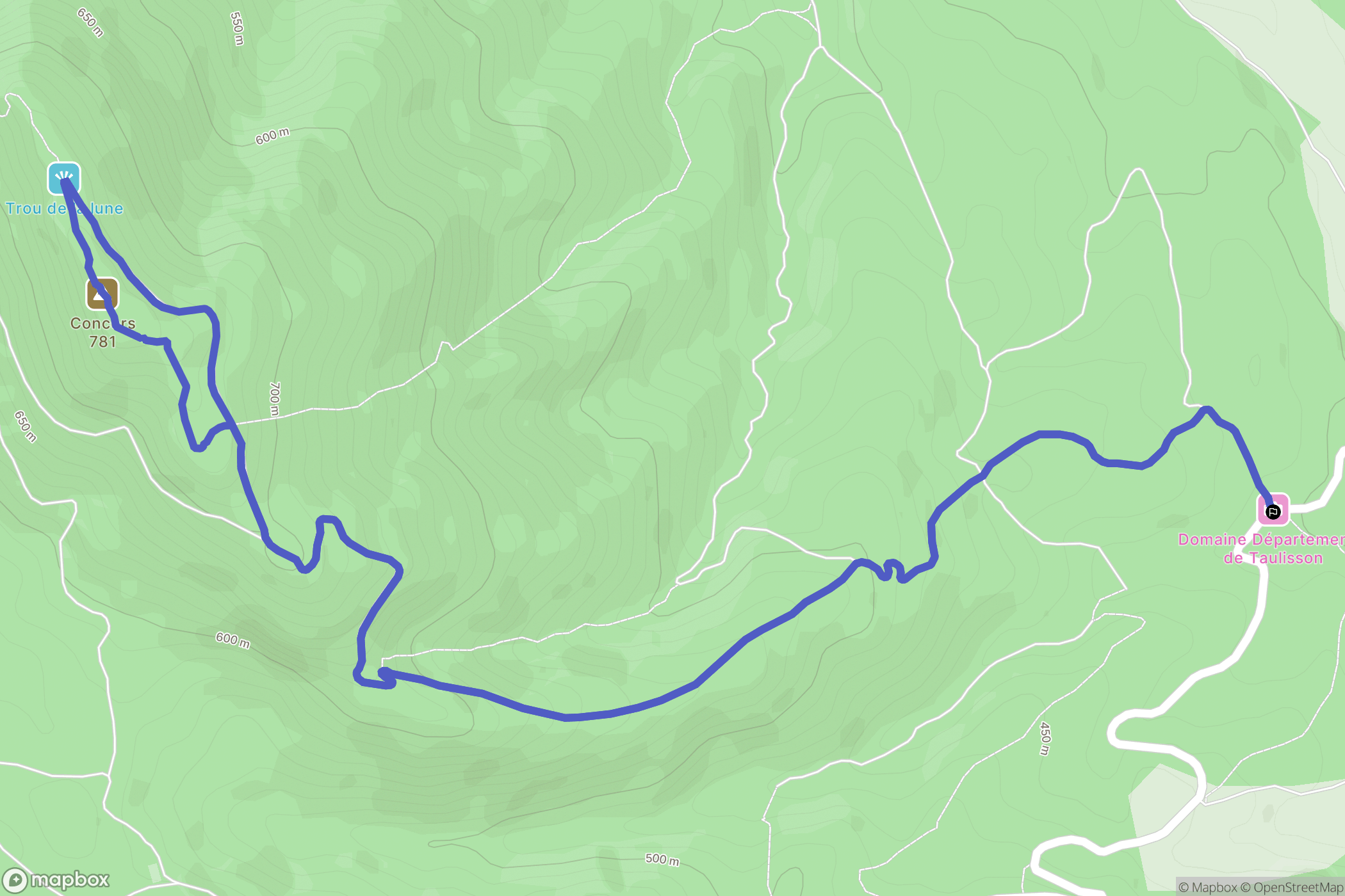 Jouques : carte du parcours de randonnée - France