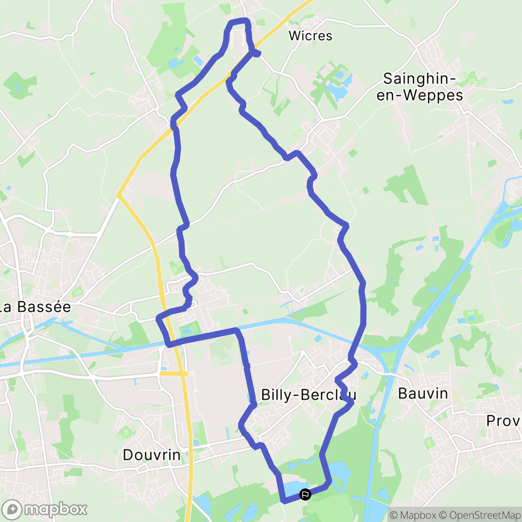 Wingles : carte du parcours de randonnée - France
