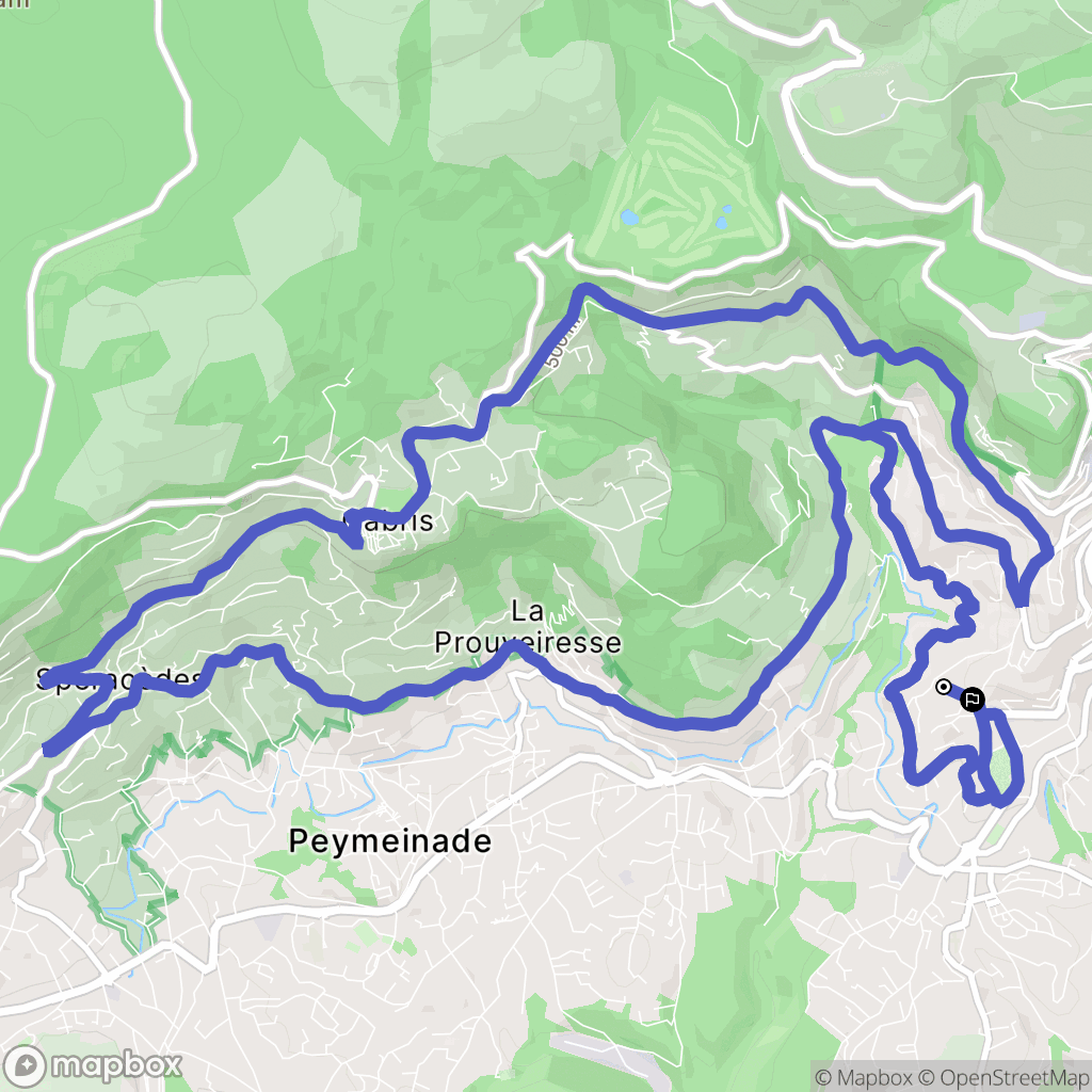 Grasse : carte du parcours de randonnée - France