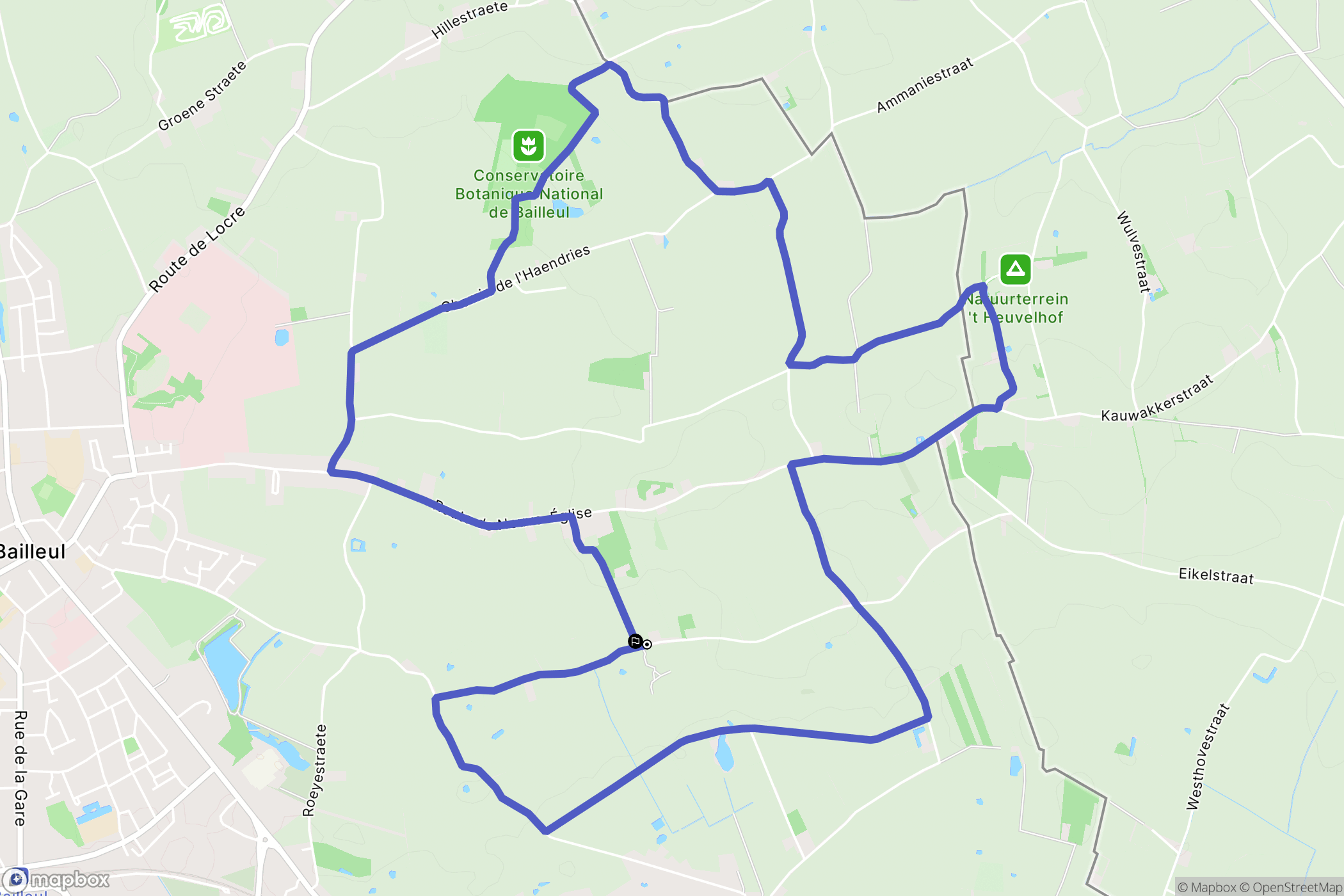 Bailleul : carte du parcours de randonnée - France