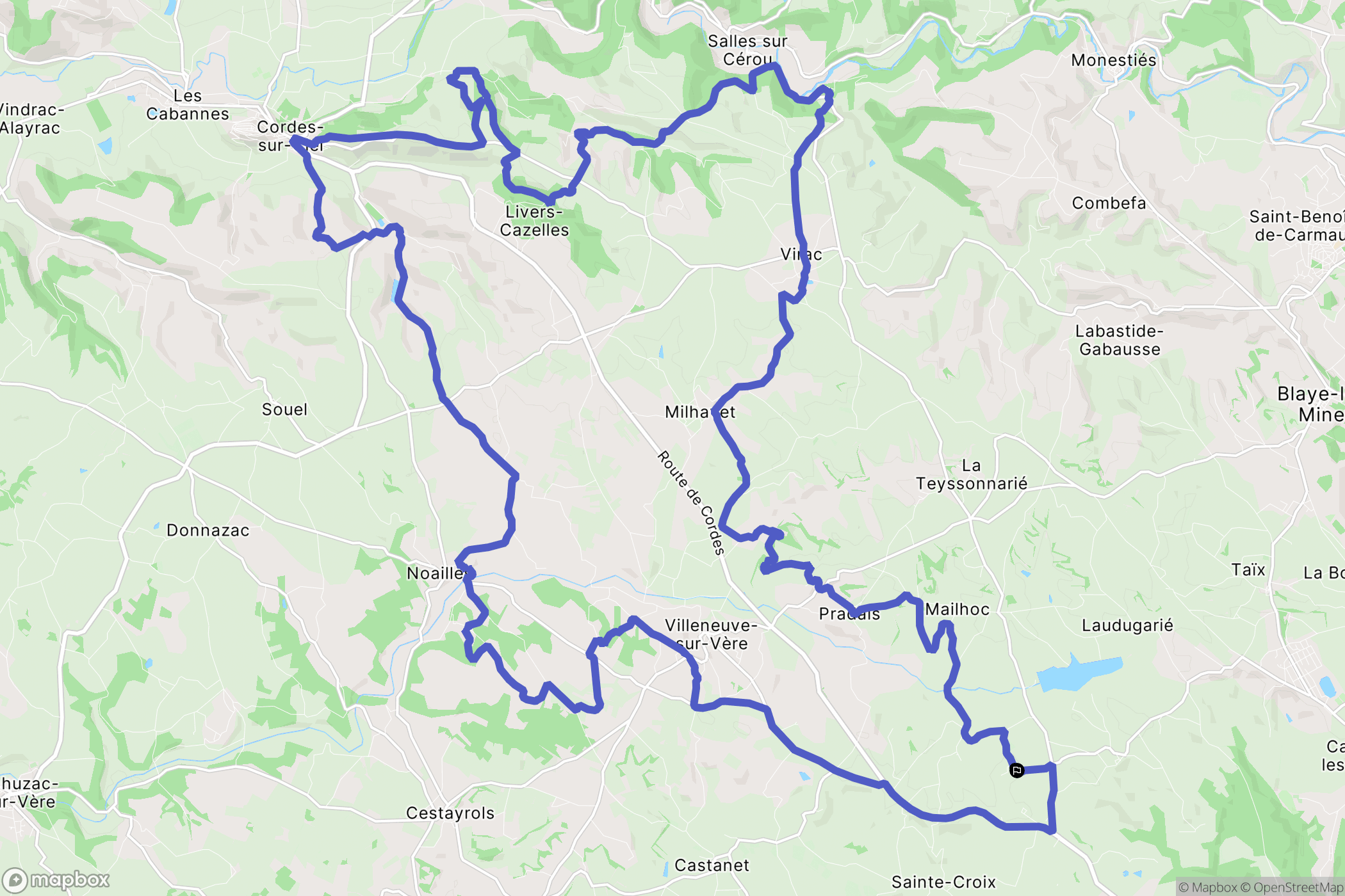 Cagnac-les-Mines : carte du parcours de randonnée - France