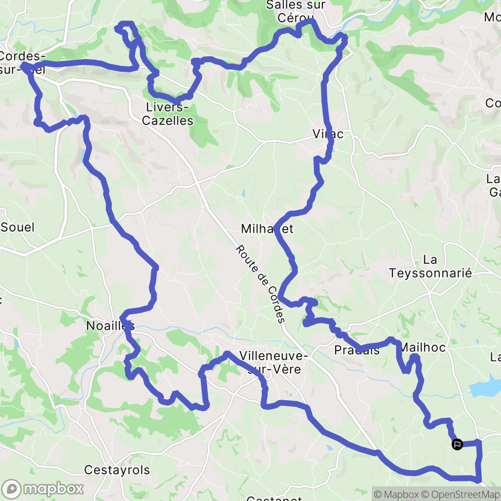 Cagnac-les-Mines : carte du parcours de randonnée - France