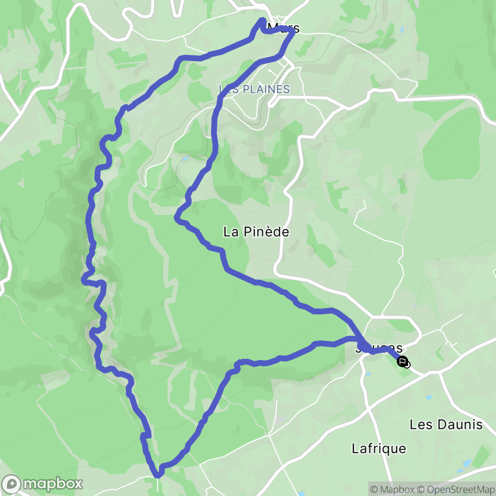 Joucas : carte du parcours de randonnée - France