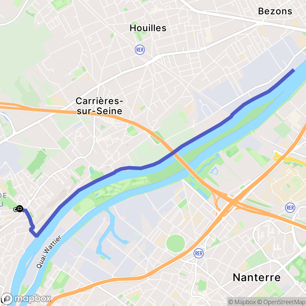 Chatou : carte du parcours de randonnée - France