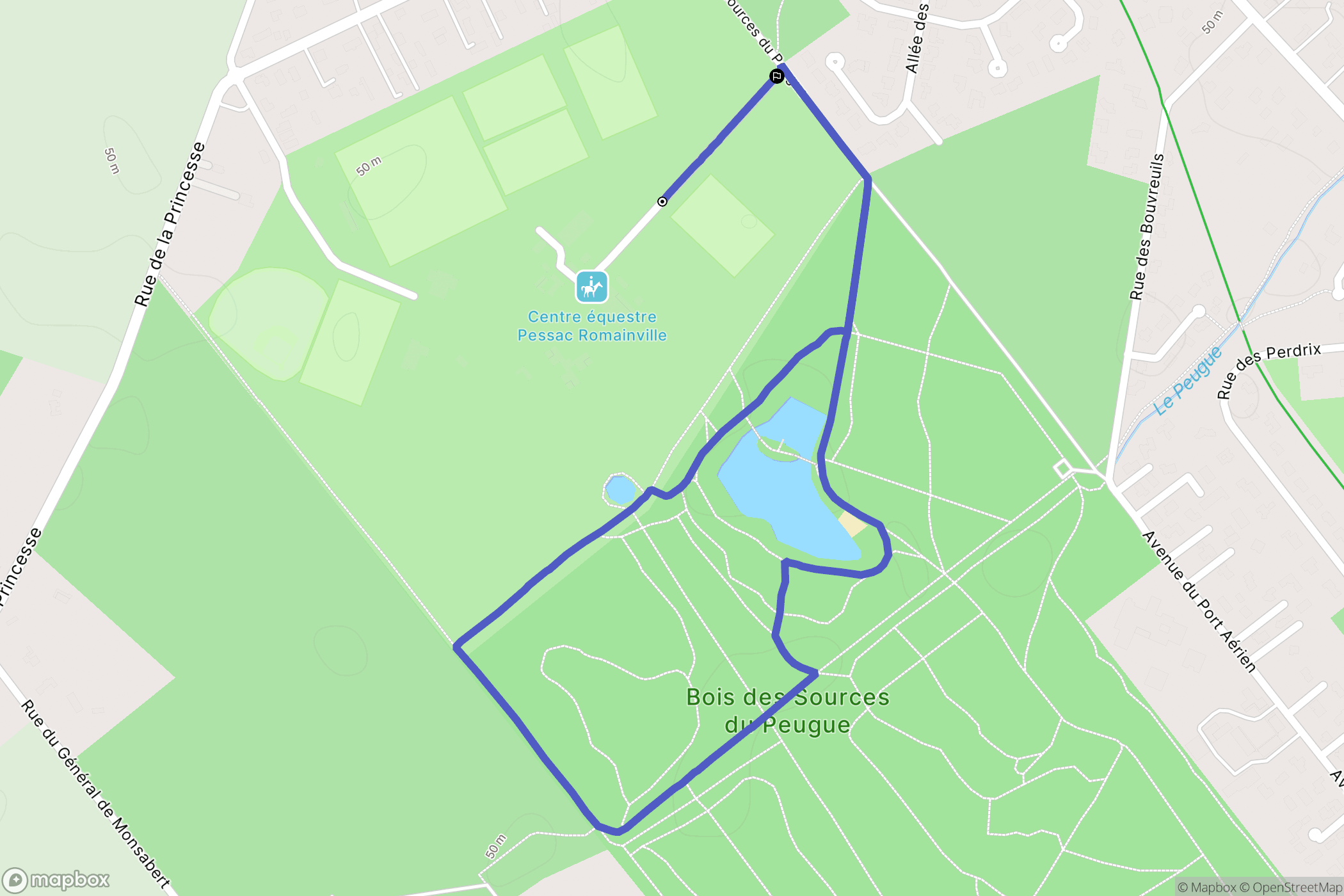 Pessac : carte du parcours de randonnée - France