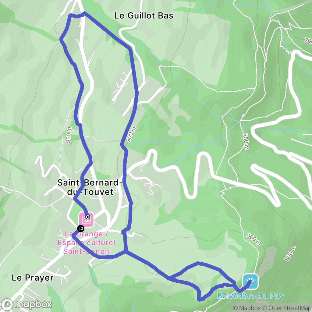 Plateau-des-Petites-Roches : carte du parcours de randonnée - France
