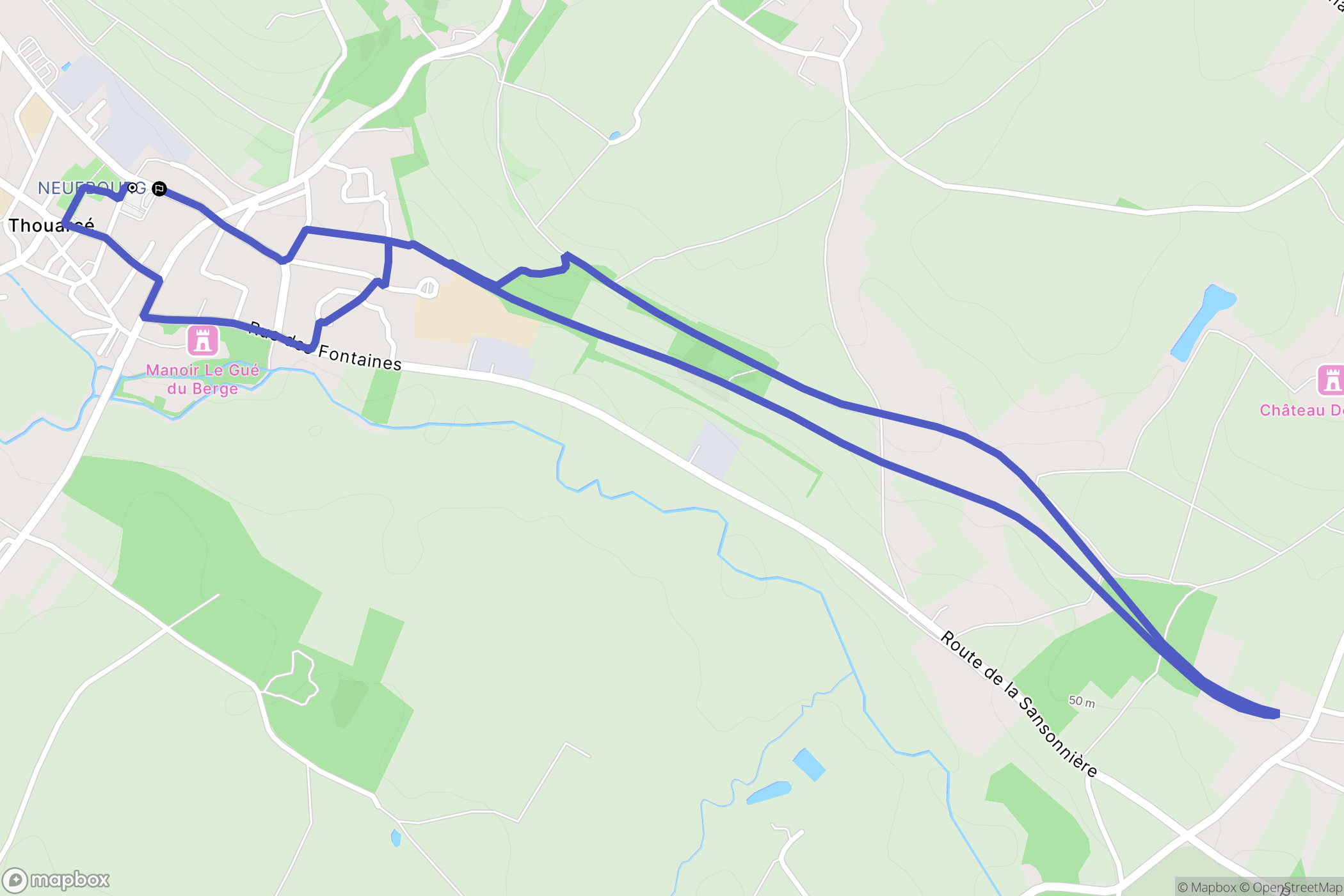Bellevigne-en-Layon : carte du parcours de randonnée - France