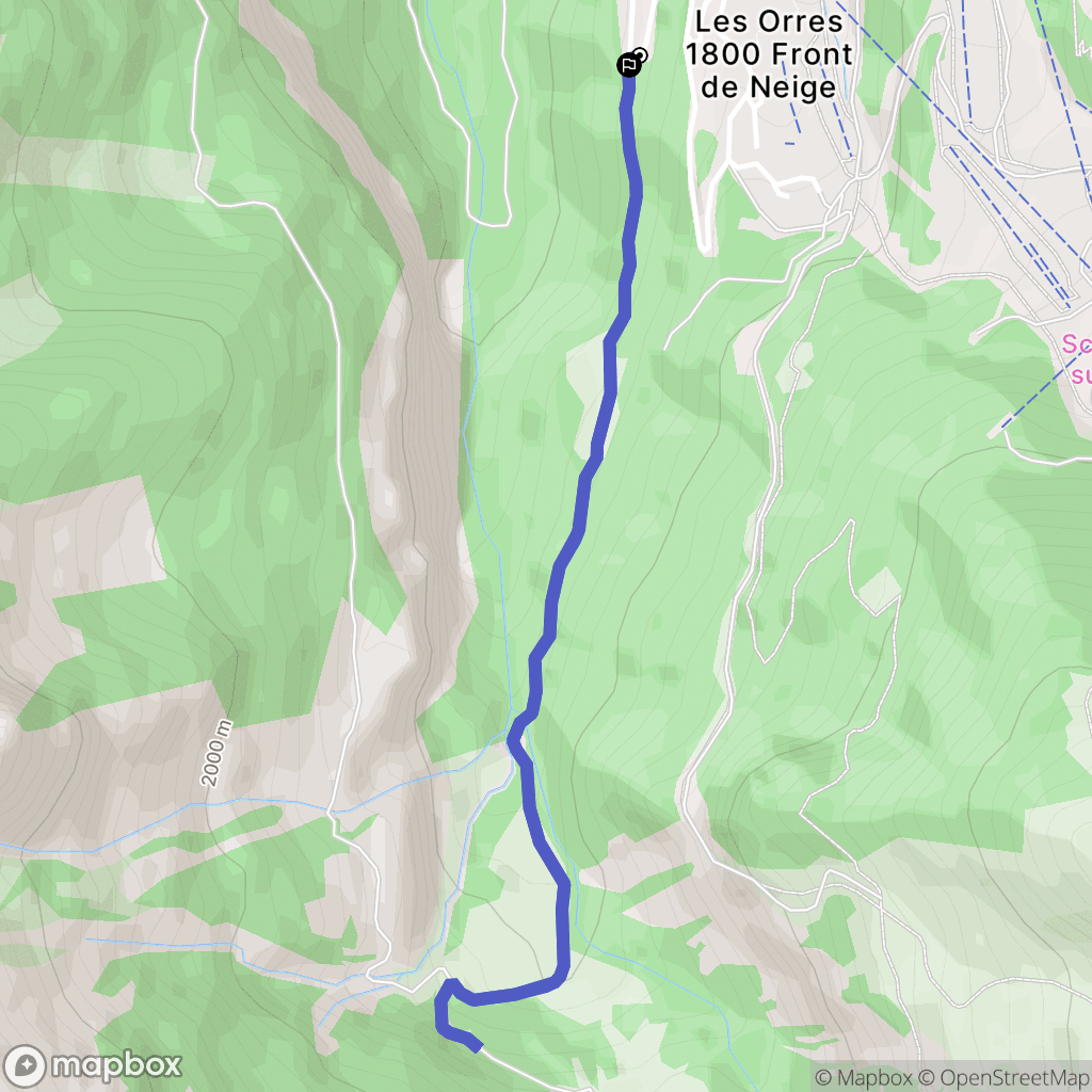 Les Orres : carte du parcours de randonnée - France