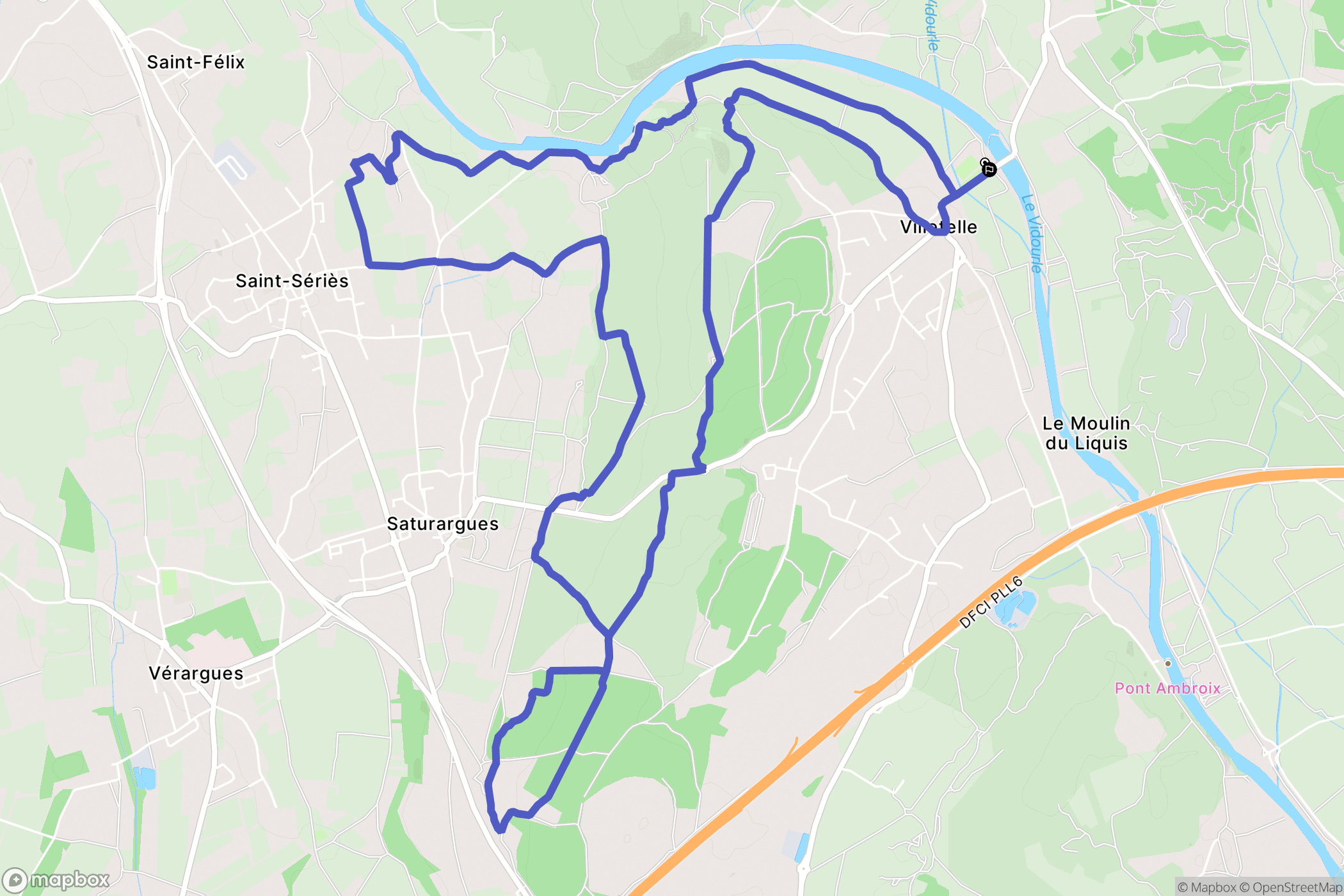 Villetelle : carte du parcours de randonnée - France