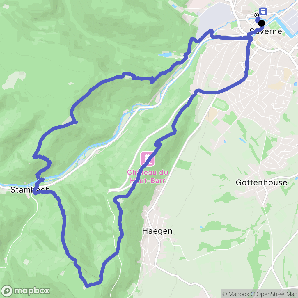 Saverne : carte du parcours de randonnée - France