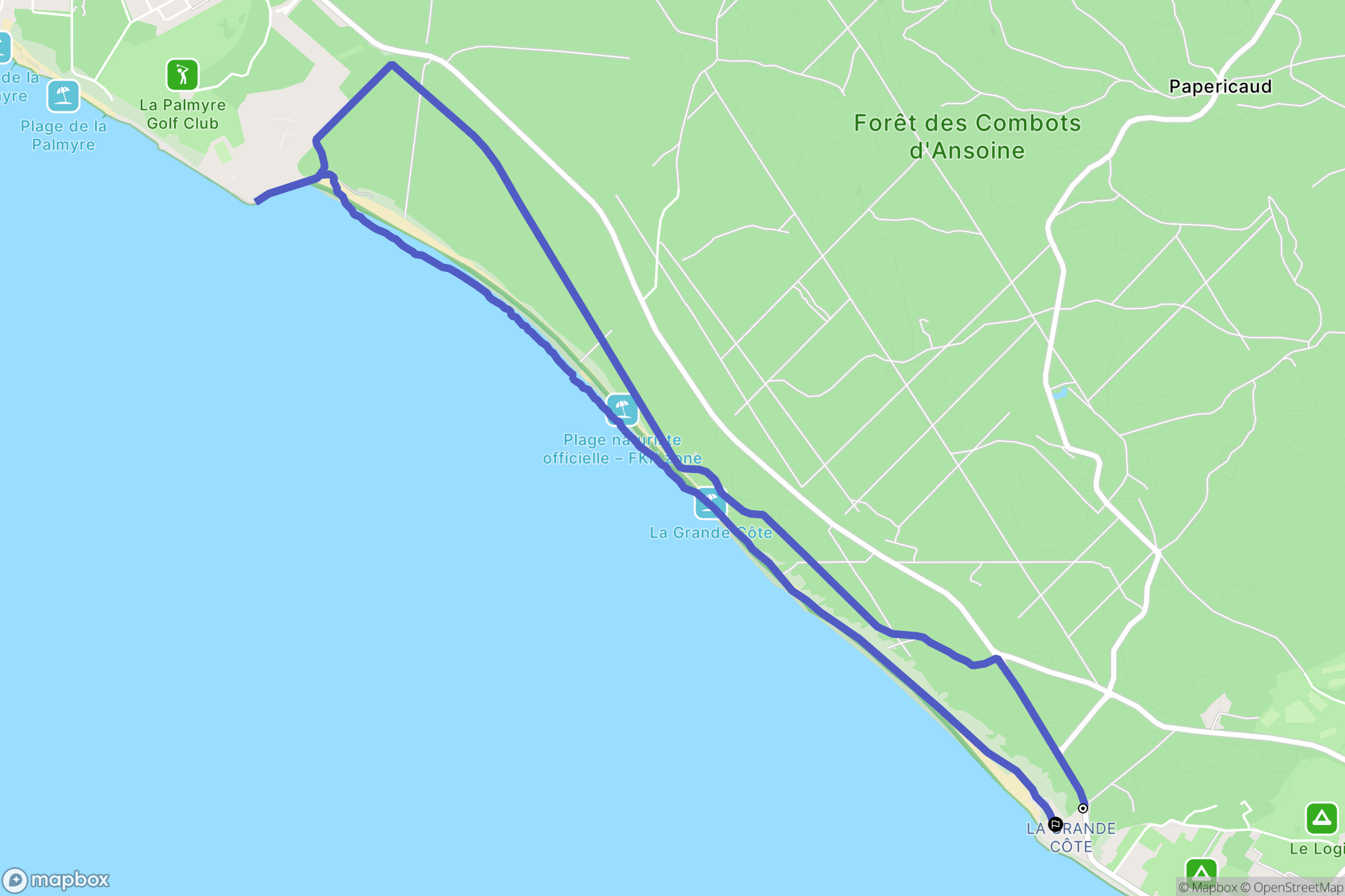Saint-Palais-sur-Mer : carte du parcours de randonnée - France