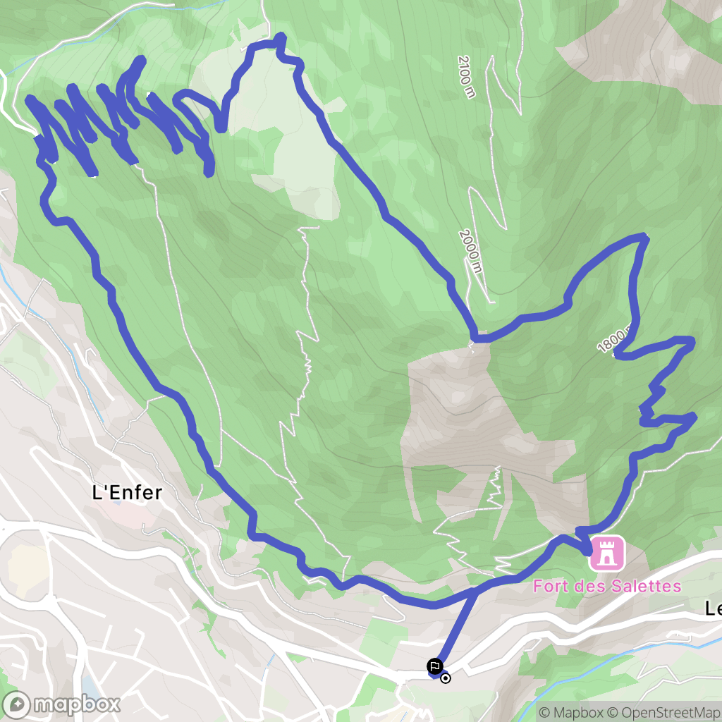 Briançon : carte du parcours de randonnée - France
