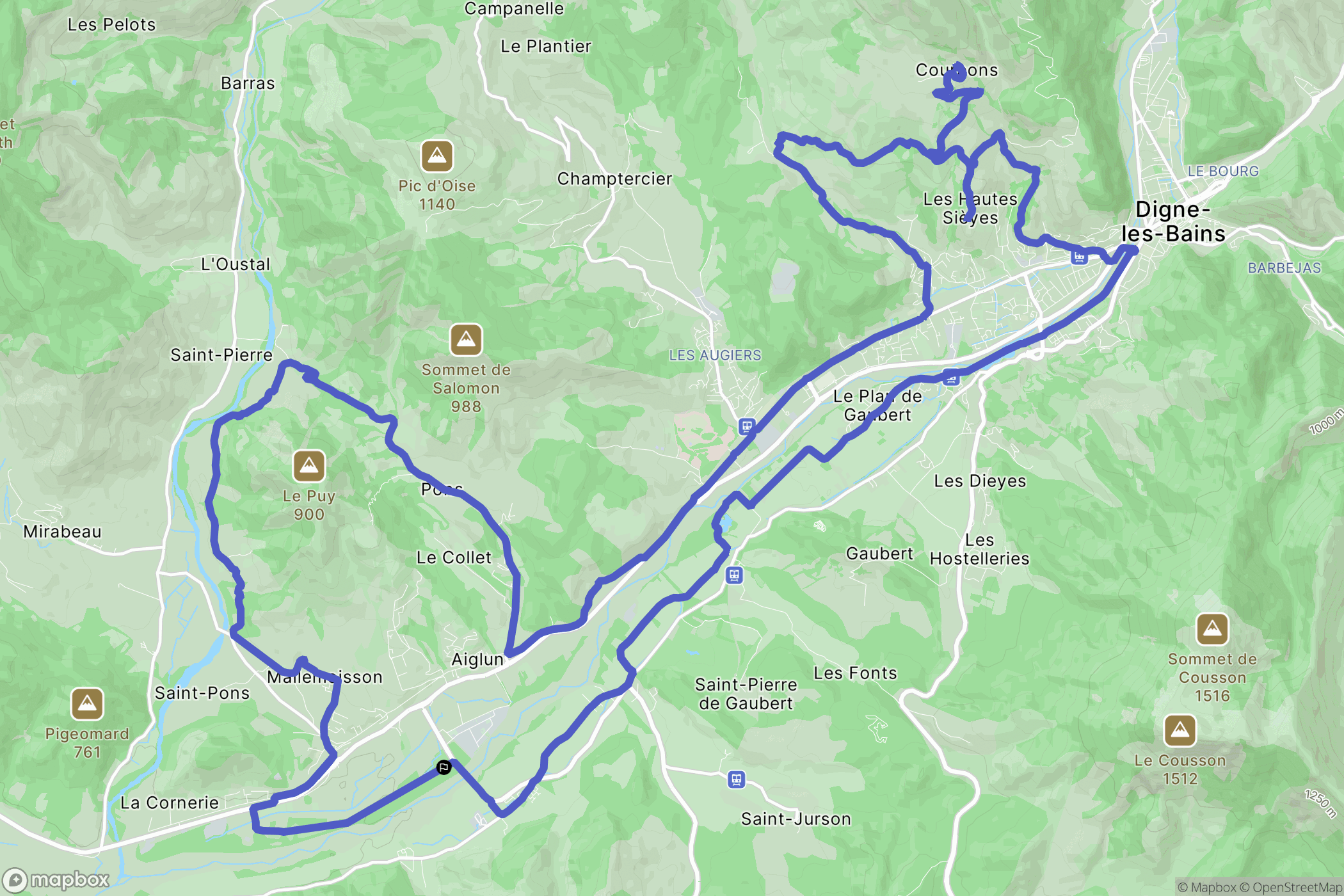 Mallemoisson : carte du parcours de randonnée - France