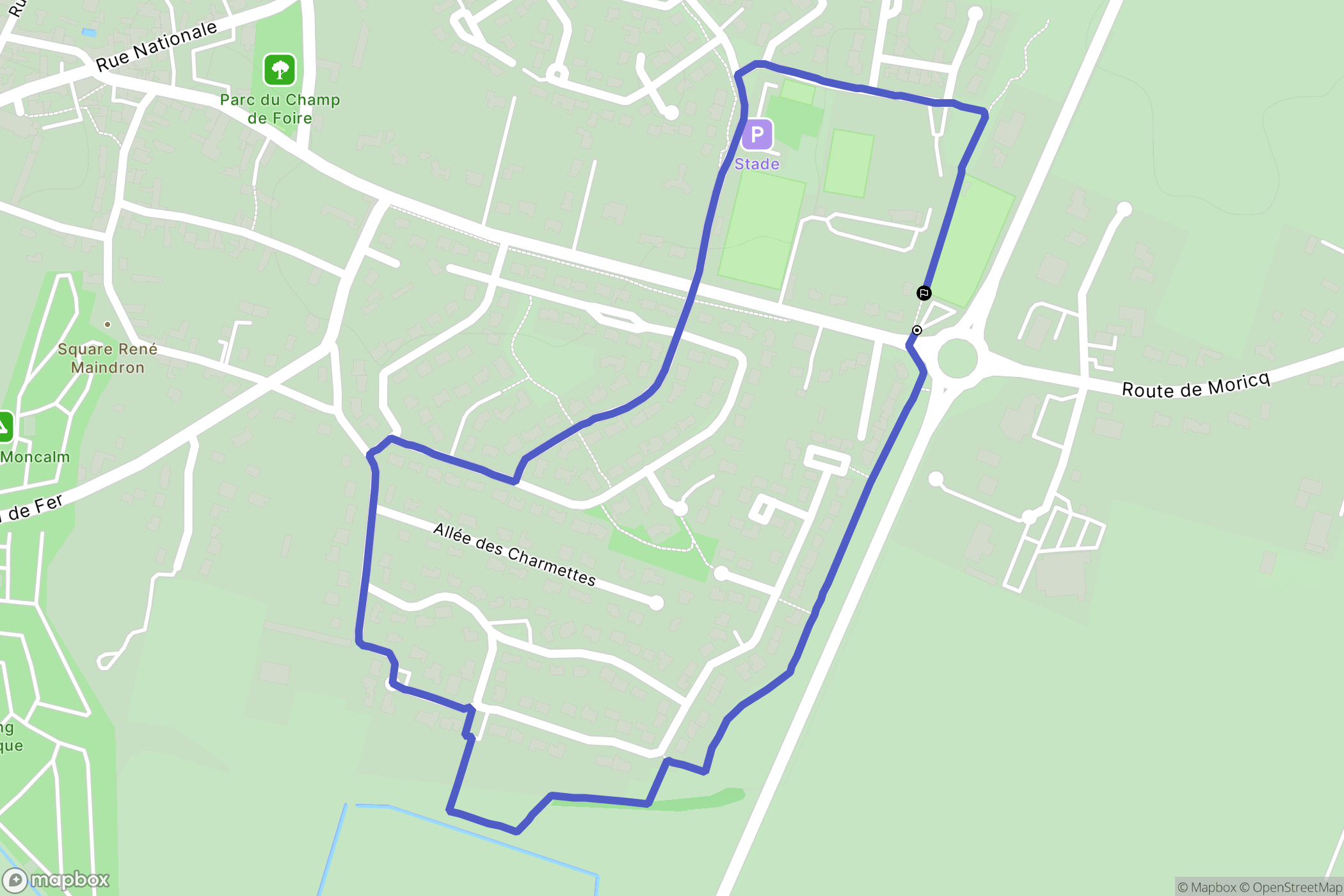 Angles : carte du parcours de randonnée - France