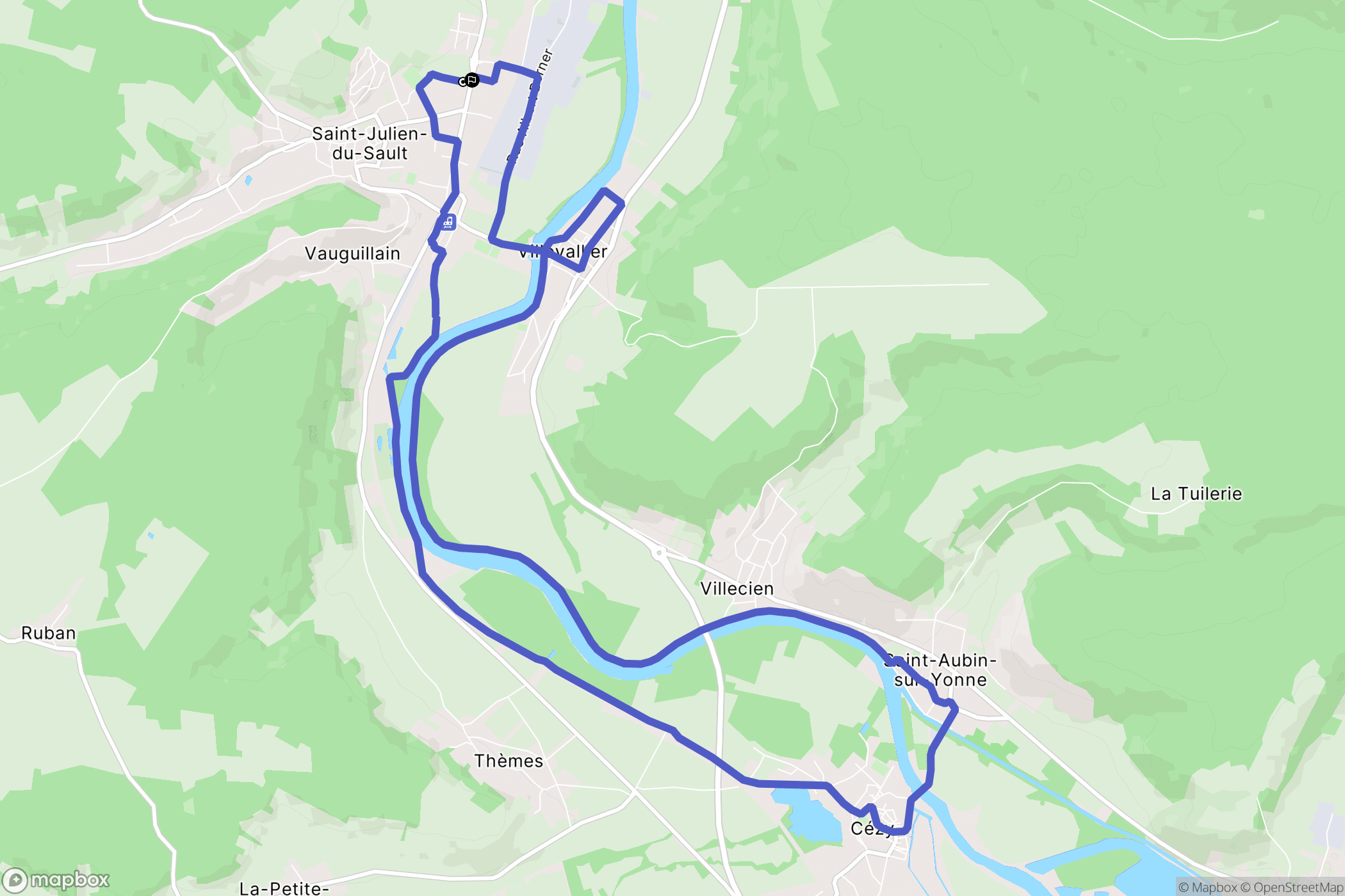 Saint-Julien-du-Sault : carte du parcours de randonnée - France
