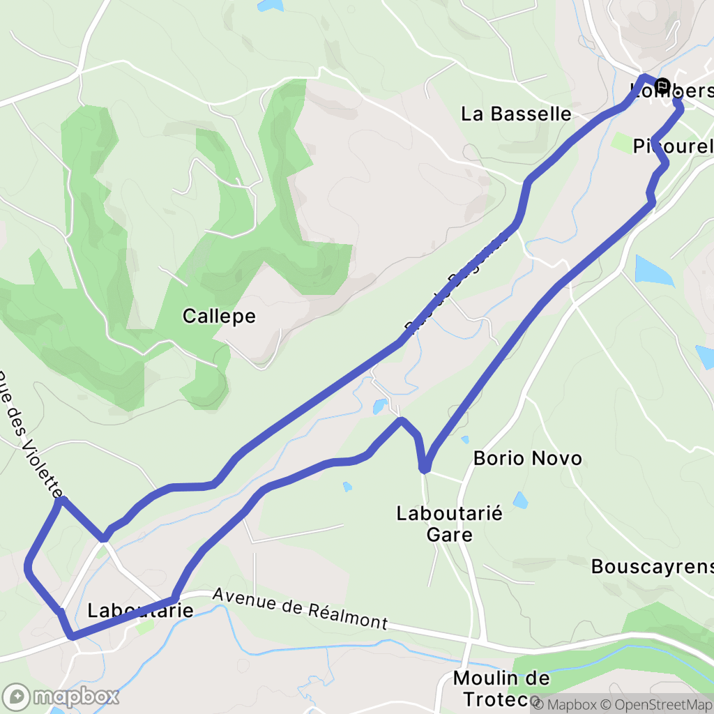 Lombers : carte du parcours de randonnée - France
