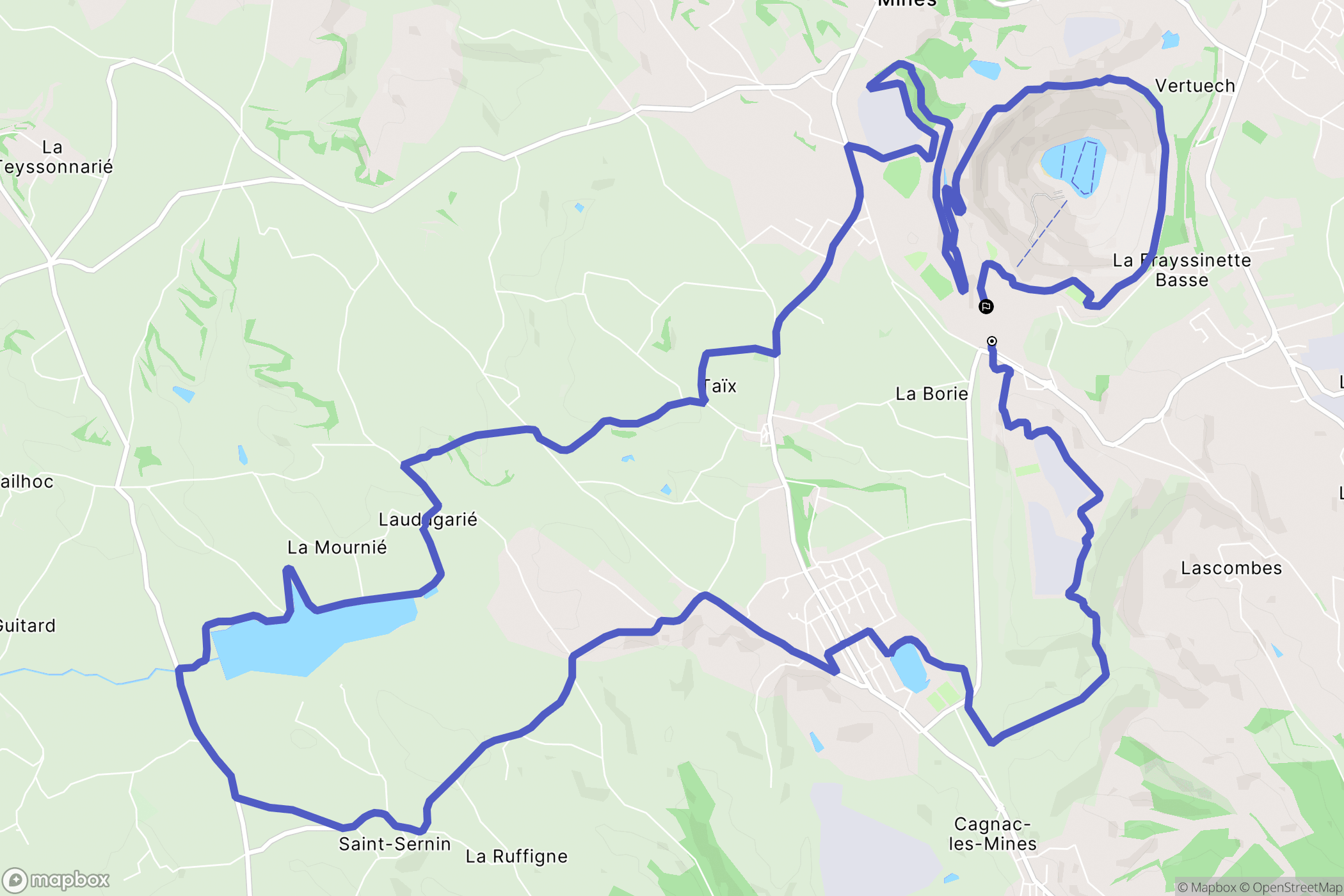 Le Garric : carte du parcours de randonnée - France