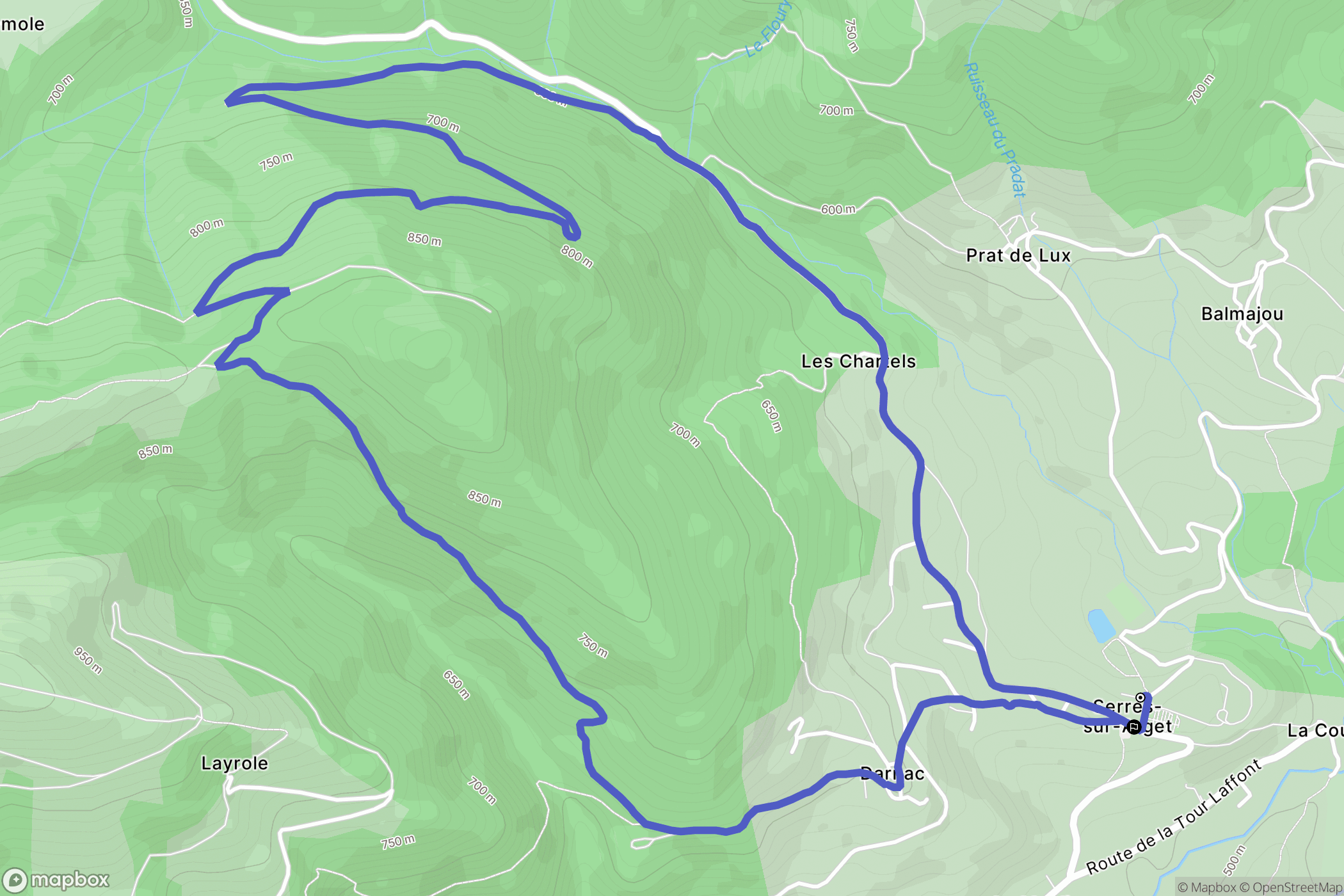 Serres-sur-Arget : carte du parcours de randonnée - France