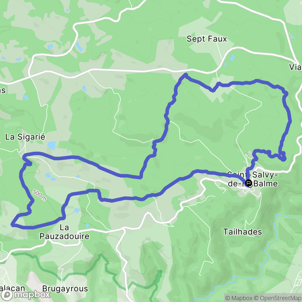 Saint-Salvy-de-la-Balme : carte du parcours de randonnée - France